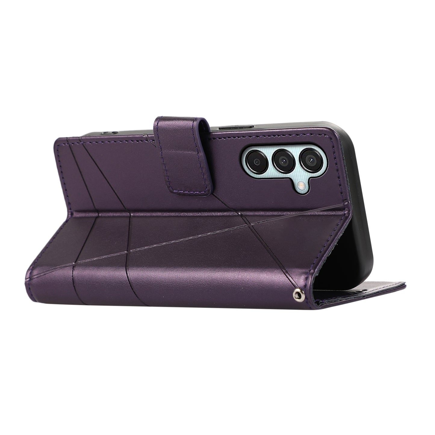 DF-06 For Samsung Galaxy M15 5G / F15 5G Case Line Imprinted Leather Flip Cover Mobile Accessories Wholesale - Purple