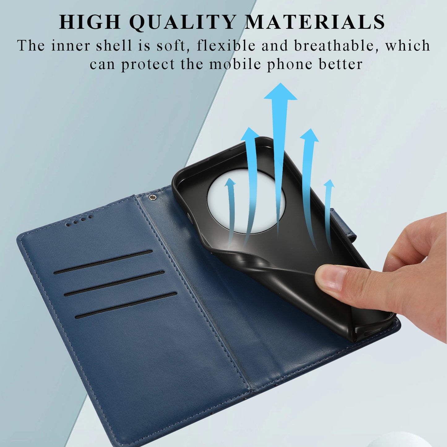 DF-06 For Realme 12+ 5G / Narzo 70 Pro 5G Case Line Imprint Wallet Cover Wholesale Cell Phone Accessories - Blue