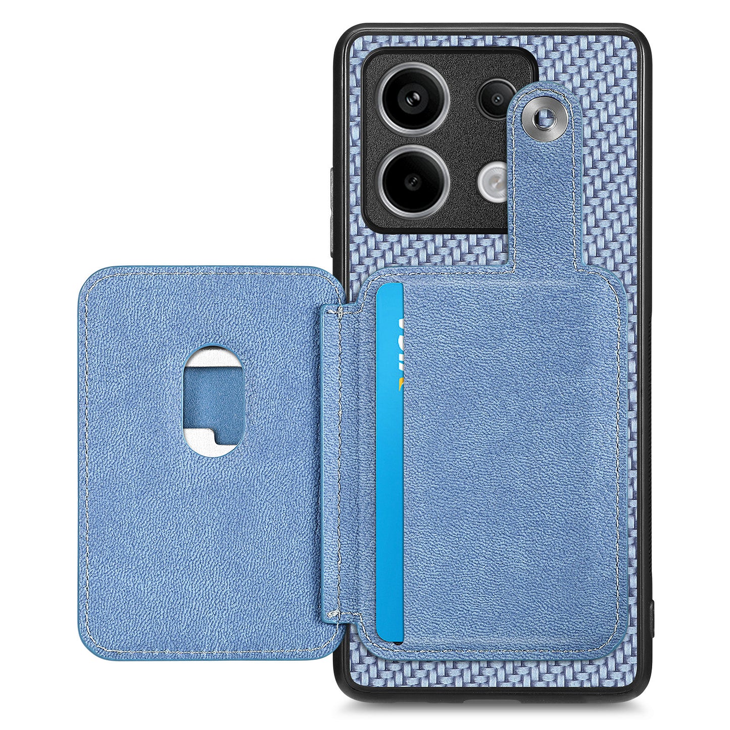 C1-06 For Xiaomi Redmi Note 13 Pro 5G / Poco X6 5G Case Leather+TPU+PC Phone Cover with Card Knife Tool - Blue