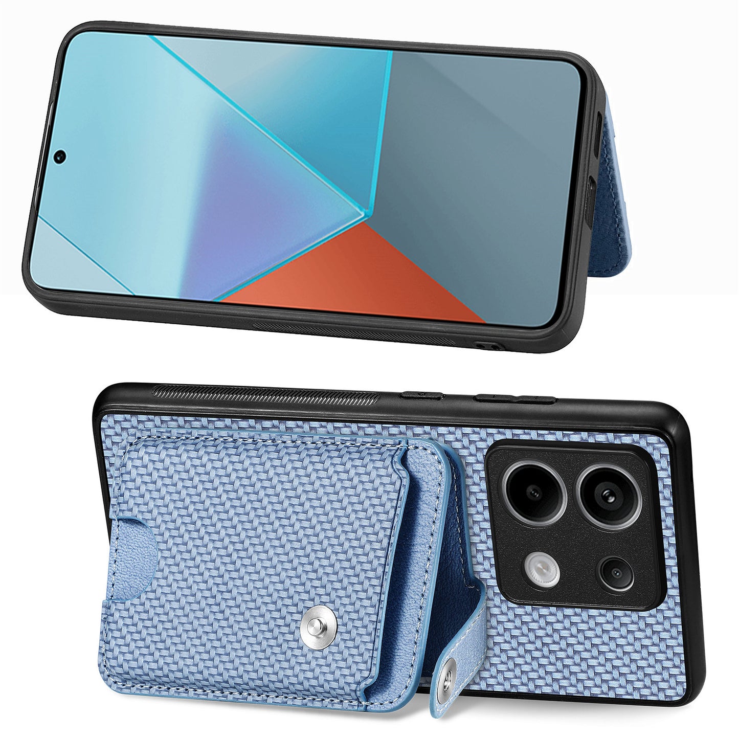C1-06 For Xiaomi Redmi Note 13 Pro 5G / Poco X6 5G Case Leather+TPU+PC Phone Cover with Card Knife Tool - Blue