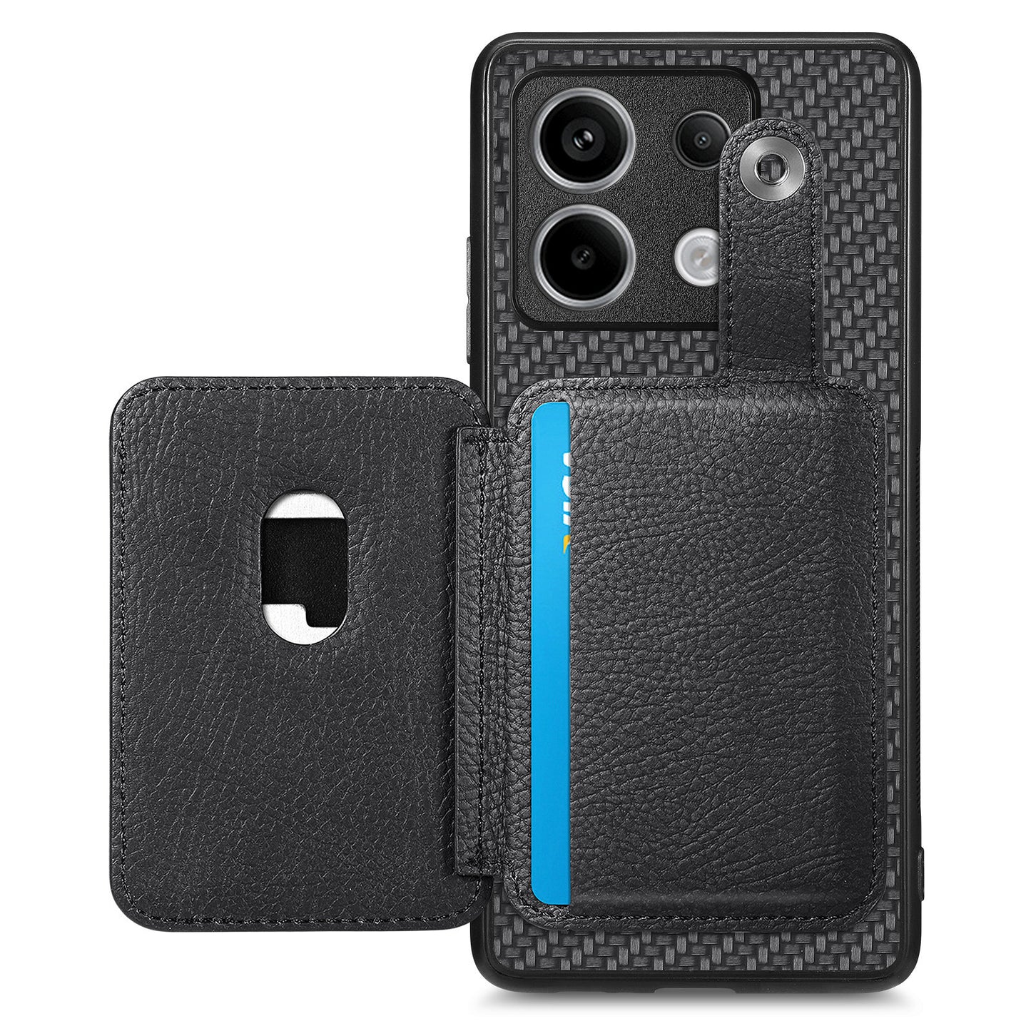 C1-06 For Xiaomi Redmi Note 13 Pro 5G / Poco X6 5G Case Leather+TPU+PC Phone Cover with Card Knife Tool - Black