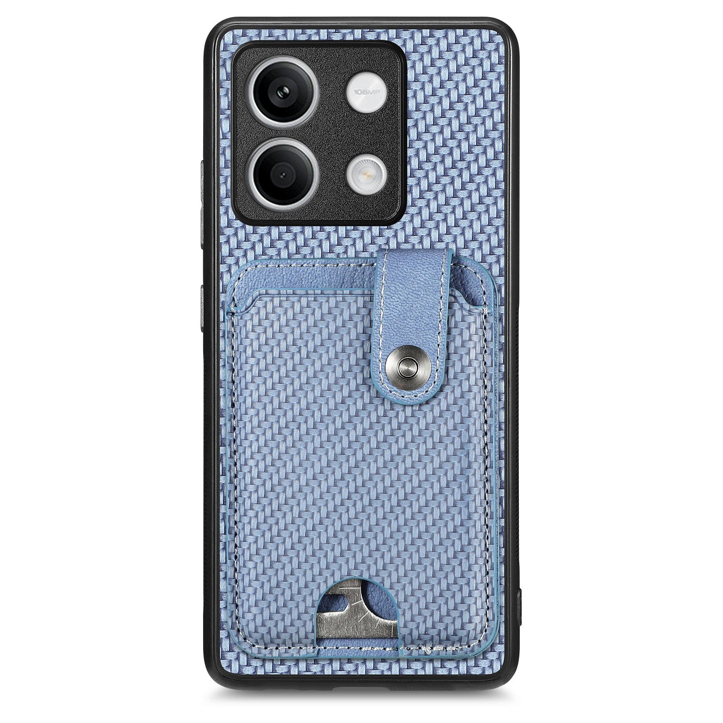 C1-06 For Xiaomi Redmi Note 13 5G Phone Case Carbon Fiber Texture Protection Cover with Card Knife Tool - Blue