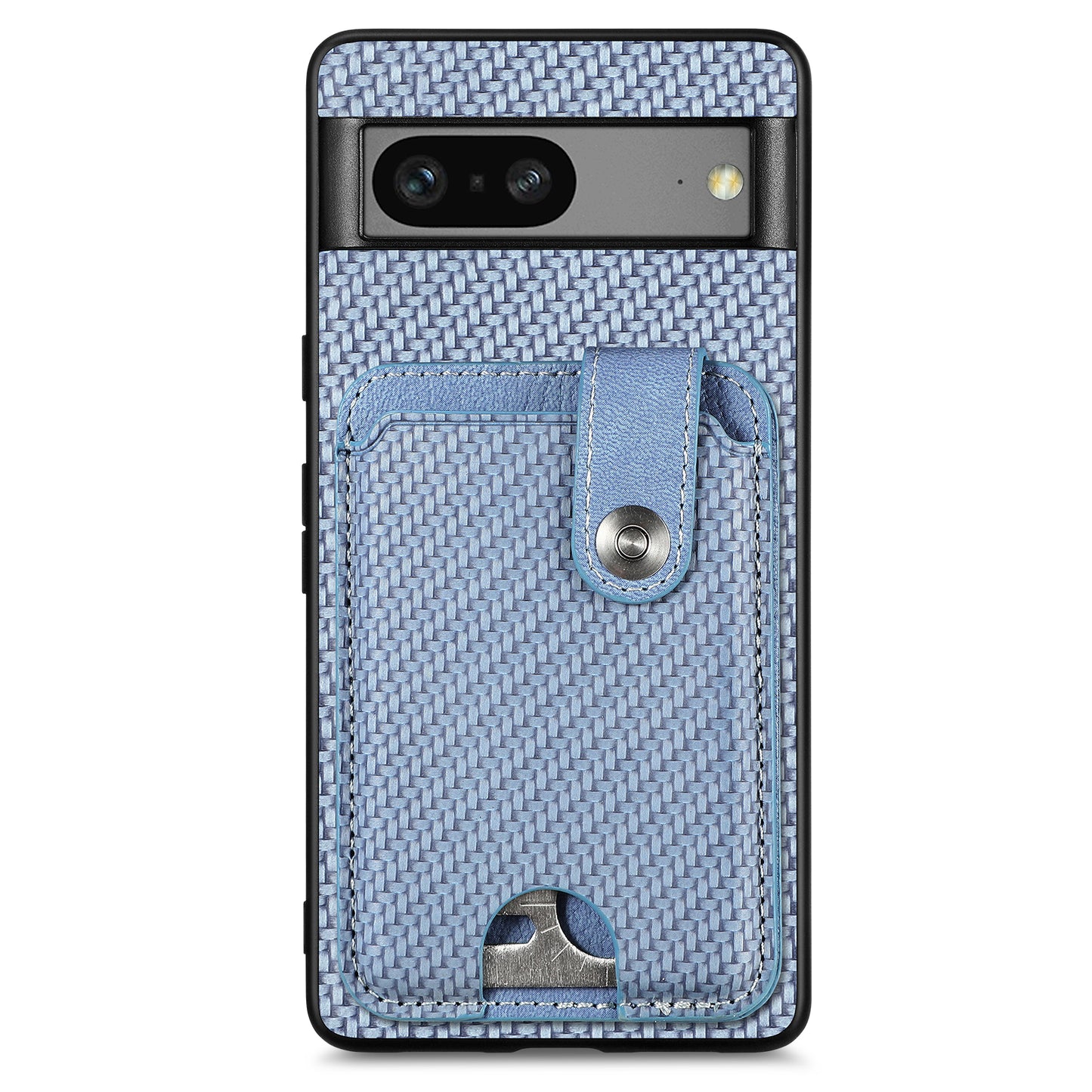 C1-06 For Google Pixel 7a Case Card Holder Drop-proof Phone Cover with Card Knife Tool - Blue