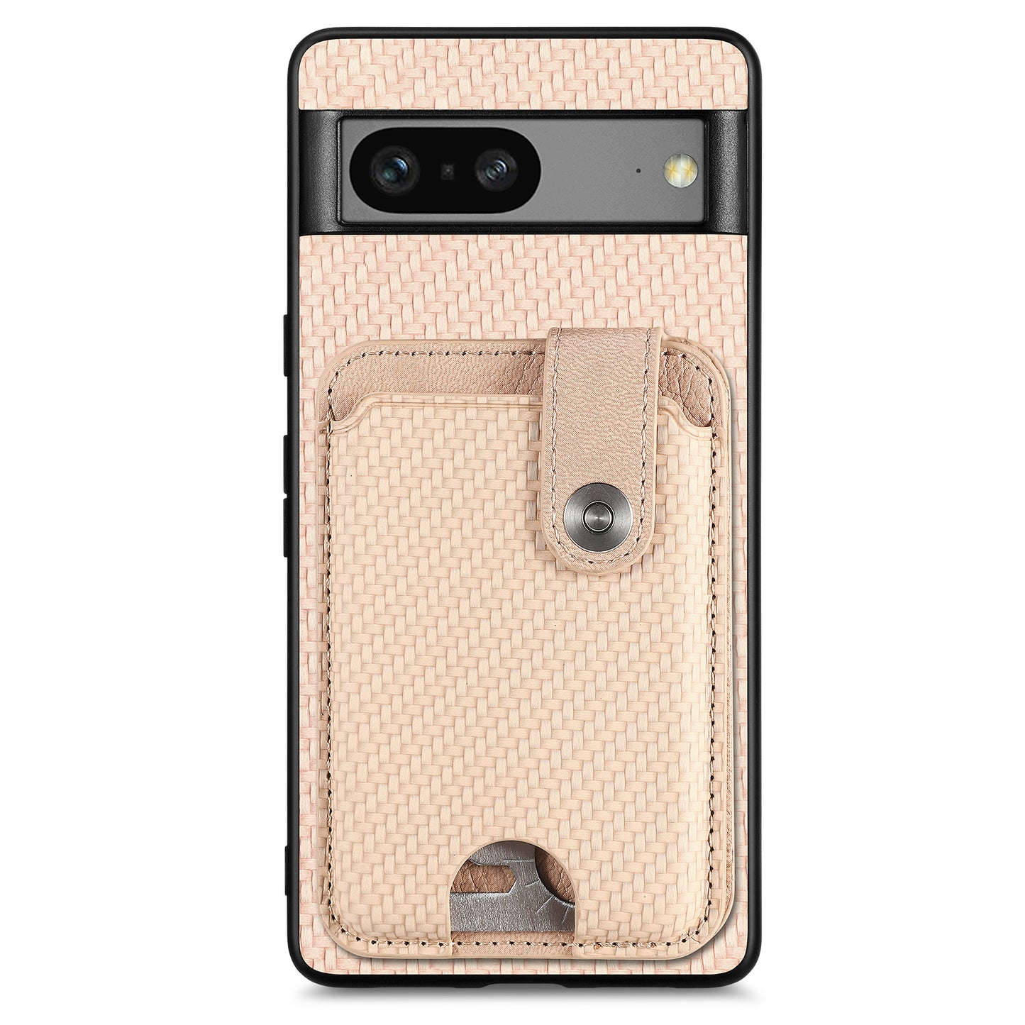C1-06 For Google Pixel 7a Case Card Holder Drop-proof Phone Cover with Card Knife Tool - Khaki
