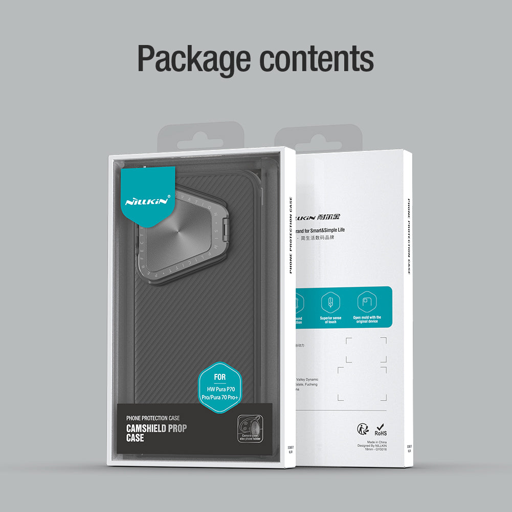 NILLKIN CamShield Prop Series for Huawei Pura 70 Pro / 70 Pro+ Case Lens Cover Kickstand PC + TPU Protector - Black