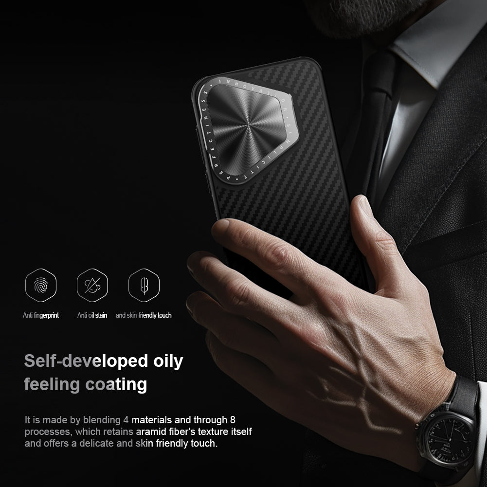 NILLKIN Carboprof Case for Huawei Pura 70 Pro / 70 Pro+ Magnetic Case TPU+Aramid Fiber Lens Lid Kickstand Cover