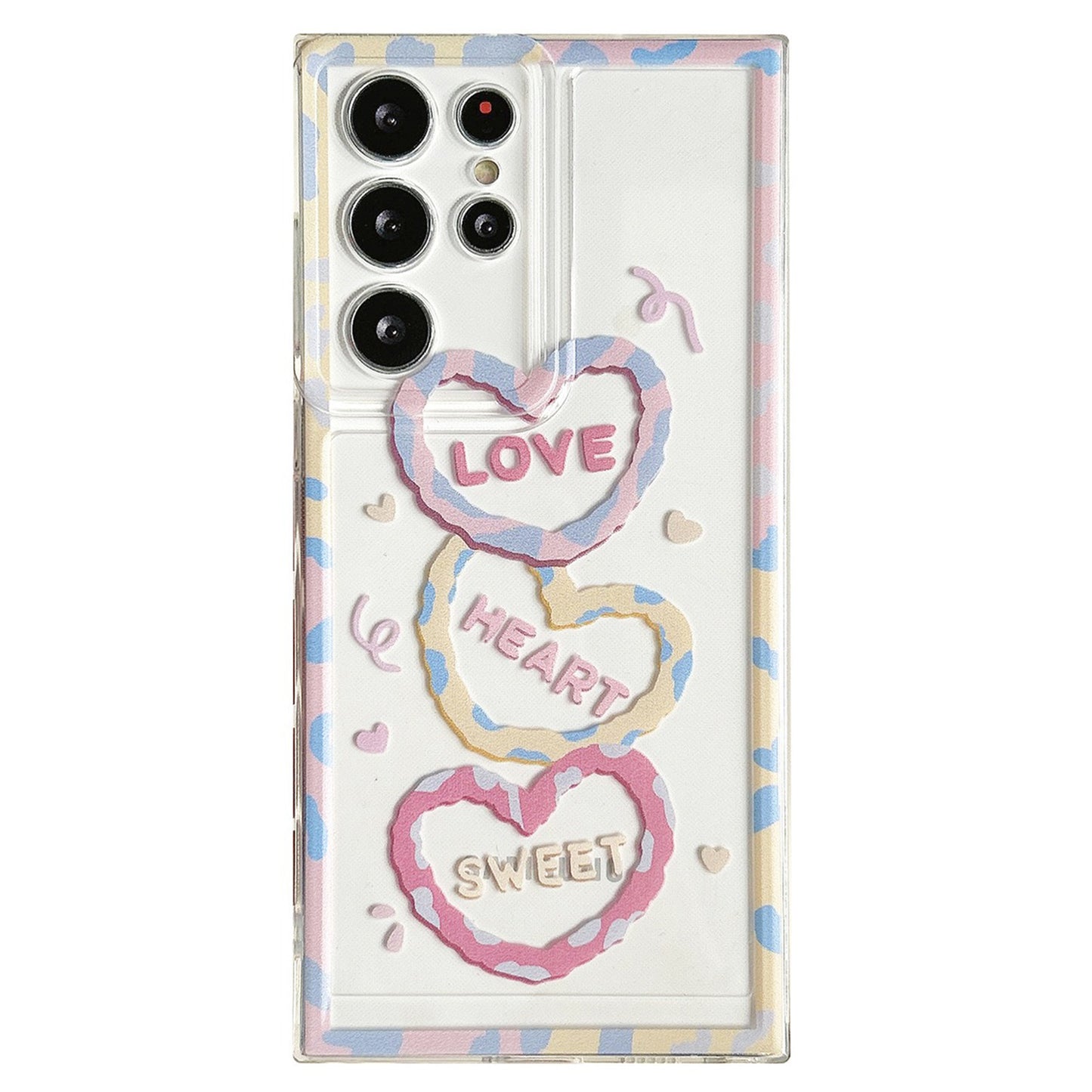 For Samsung Galaxy S22 Ultra 5G Case Love Heart Pattern TPU Shockproof Phone Cover - Border Love