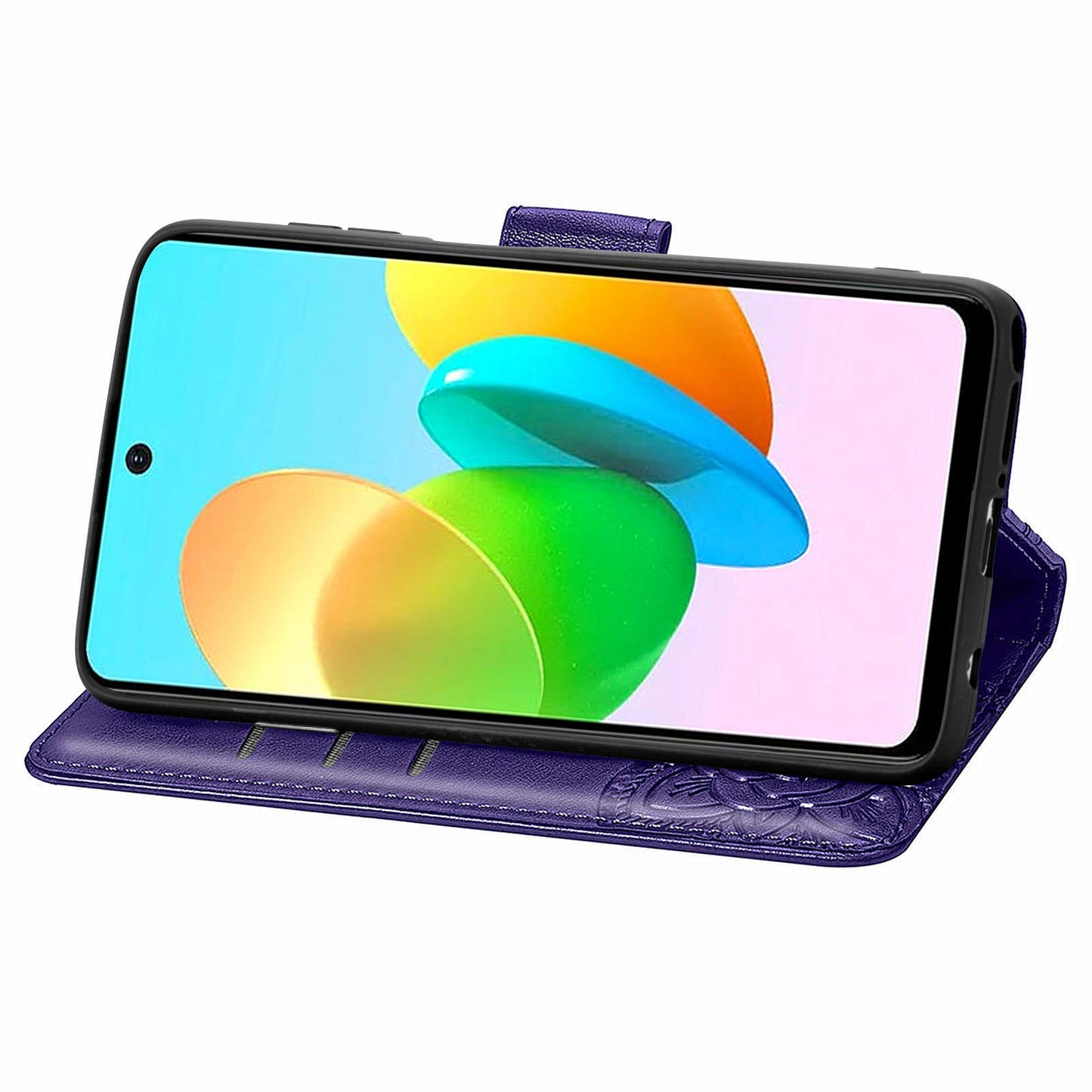 For Transsion Tecno Spark 20C Case Butterfly Imprinted PU Leather Stand Phone Cover Online Shopping Wholesale - Dark Purple