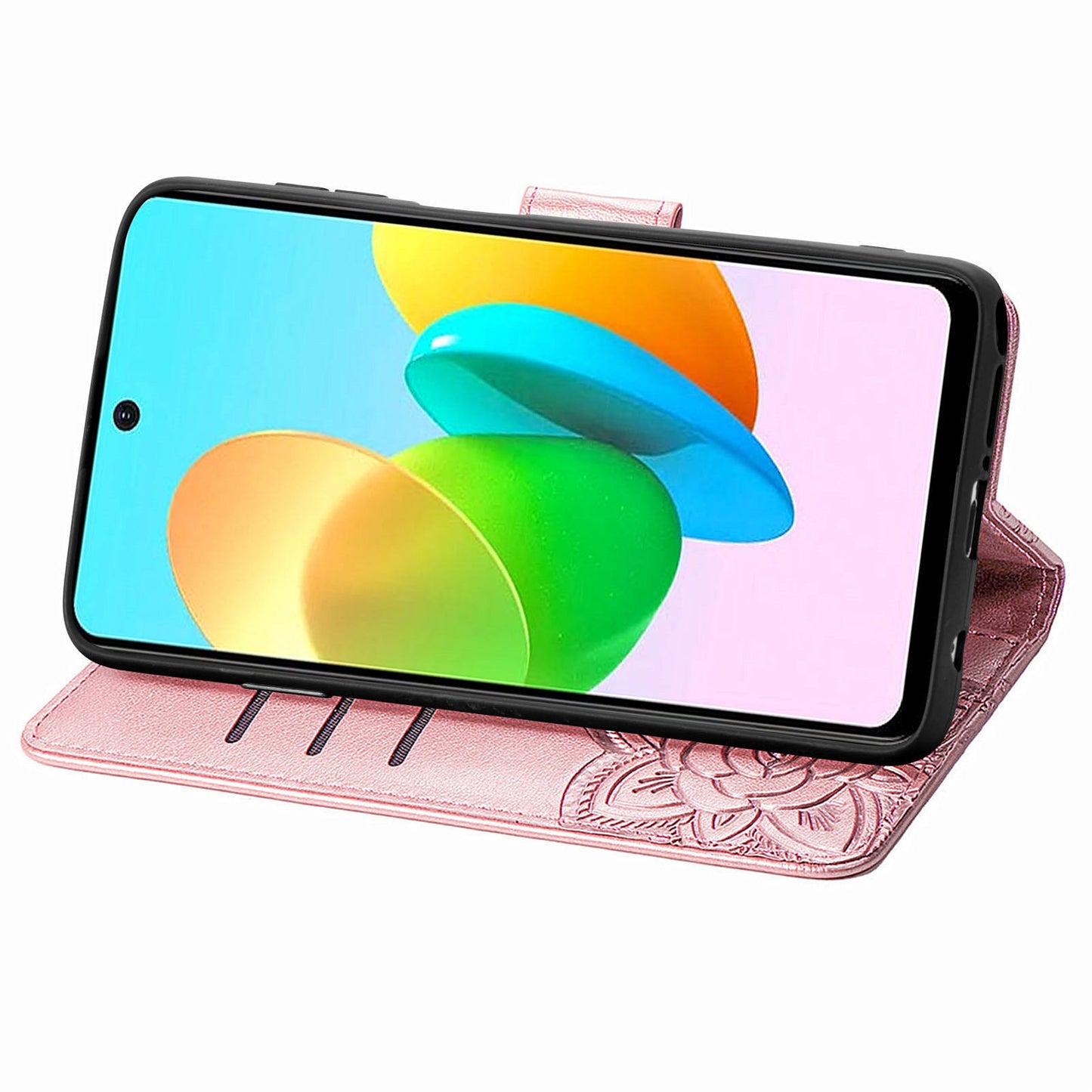 For Transsion Tecno Spark 20C Case Butterfly Imprinted PU Leather Stand Phone Cover Online Shopping Wholesale - Rose Gold