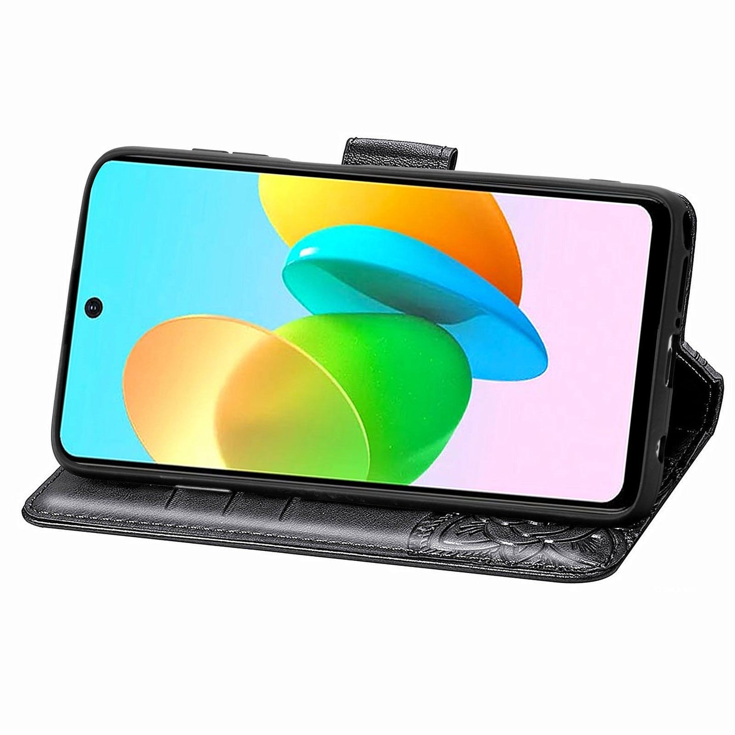 For Transsion Tecno Spark 20C Case Butterfly Imprinted PU Leather Stand Phone Cover Online Shopping Wholesale - Black