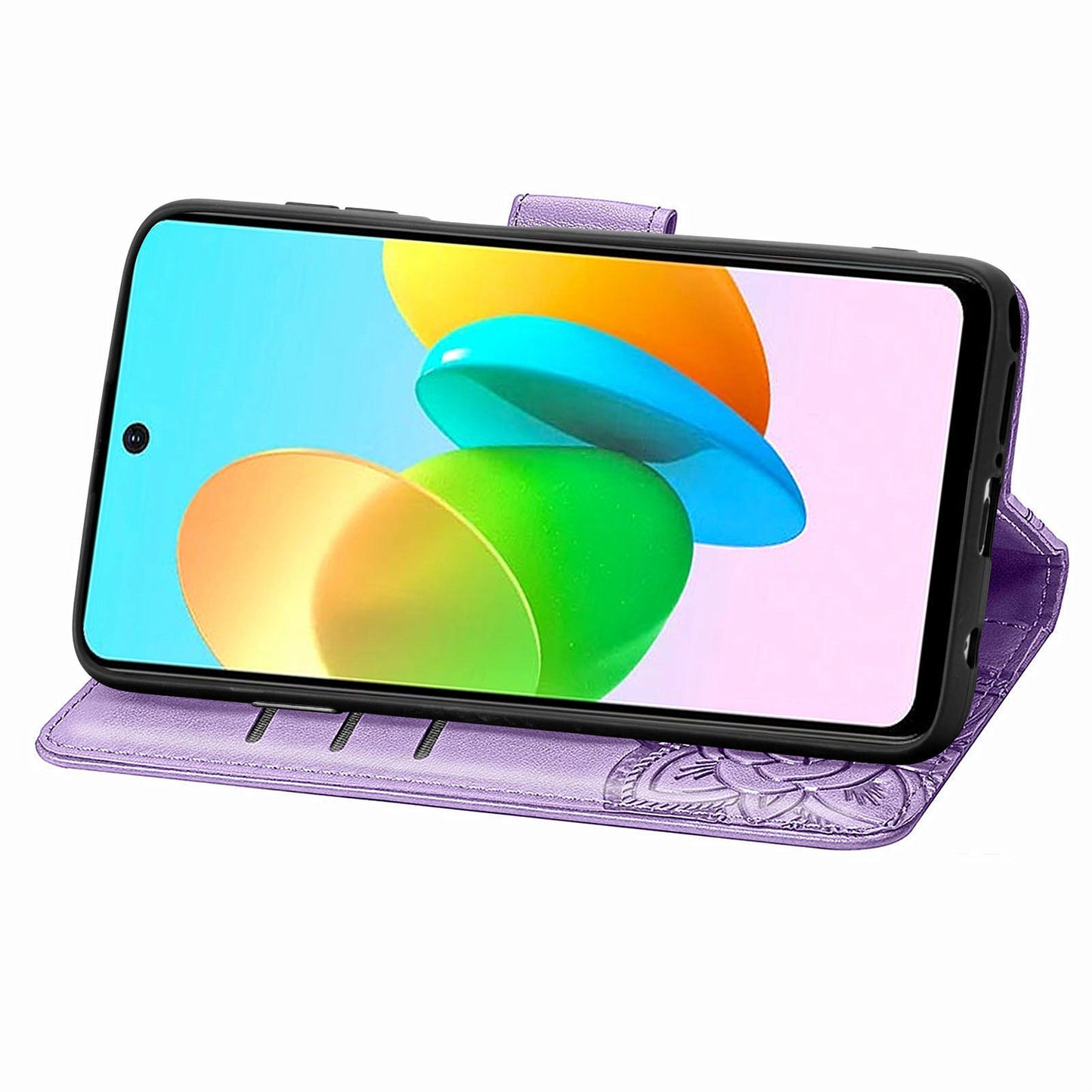 For Transsion Tecno Spark 20C Case Butterfly Imprinted PU Leather Stand Phone Cover Online Shopping Wholesale - Light Purple