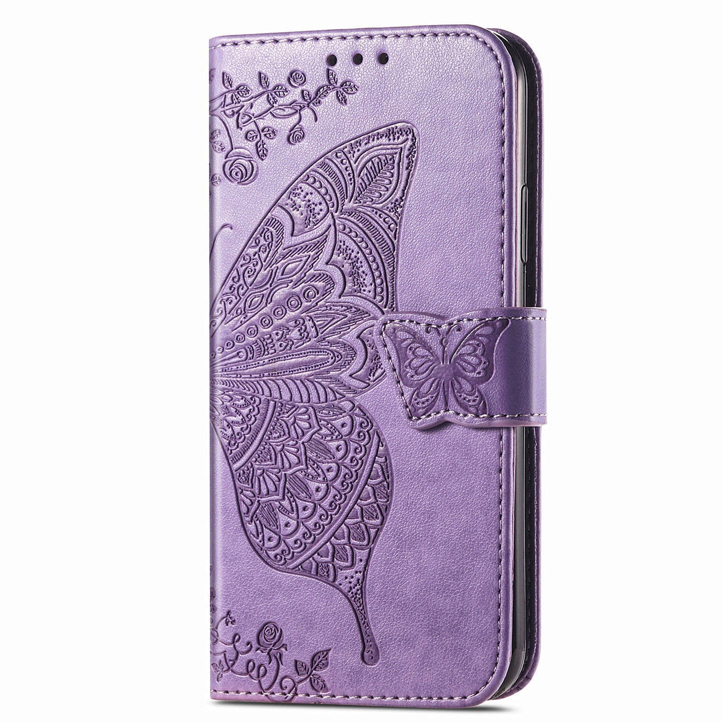 For Transsion Tecno Spark 20C Case Butterfly Imprinted PU Leather Stand Phone Cover Online Shopping Wholesale - Light Purple