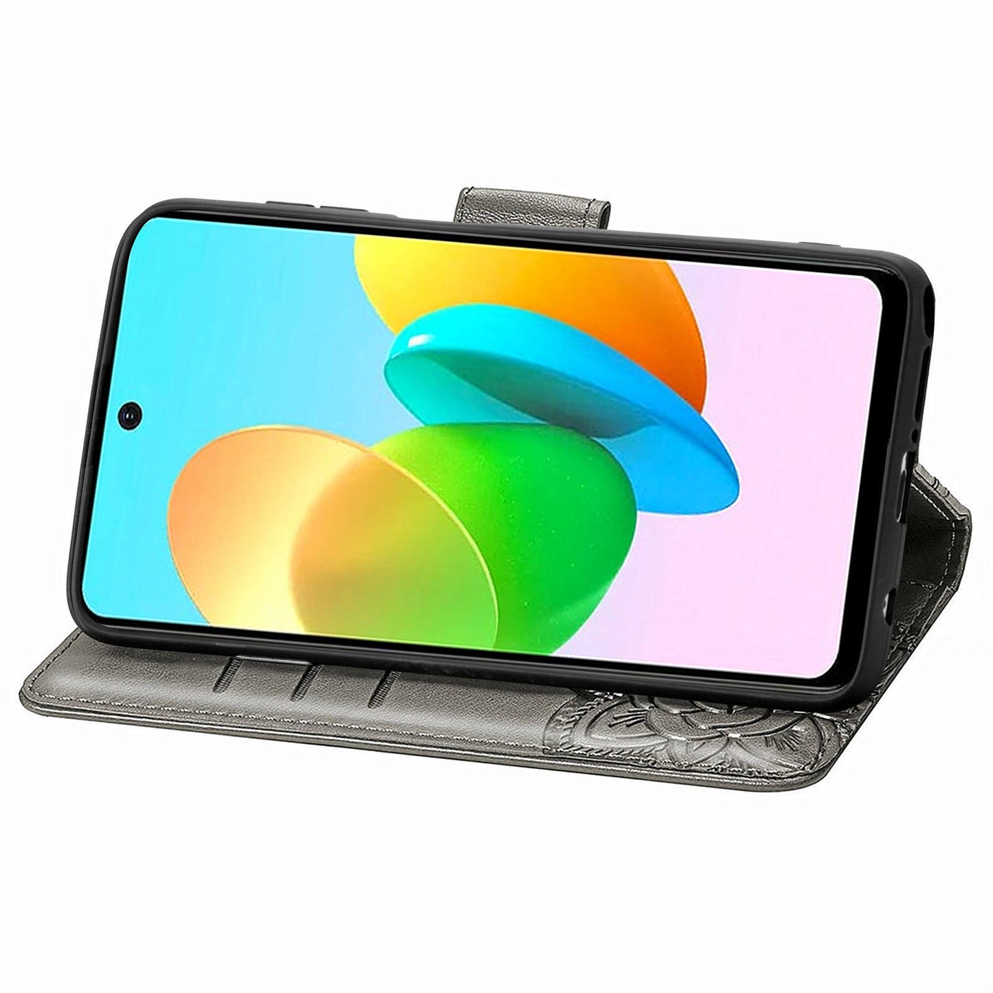 For Transsion Tecno Spark 20C Case Butterfly Imprinted PU Leather Stand Phone Cover Online Shopping Wholesale - Grey