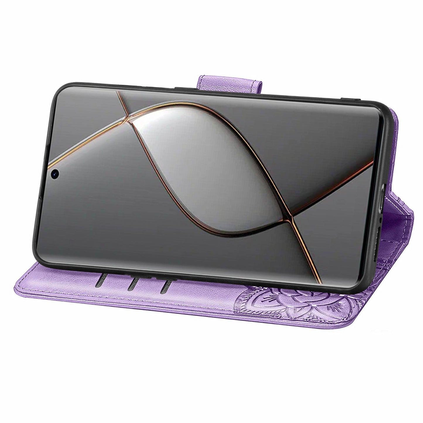 For Transsion Tecno Spark 20 Pro+ Case Butterfly PU Leather Wallet Flip Protective Phone Cover with Wrist Strap - Light Purple