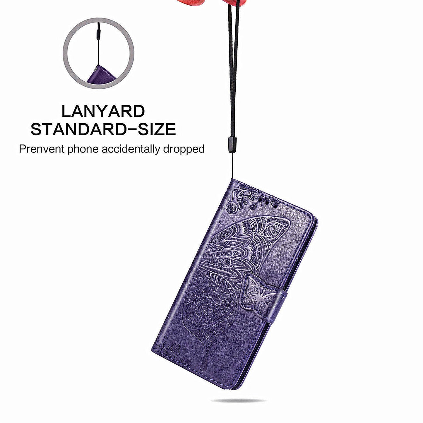 For Oppo Reno11 5G (Global) Case Wallet Butterfly Floral Imprinted Folio Leather Phone Cover - Dark Purple