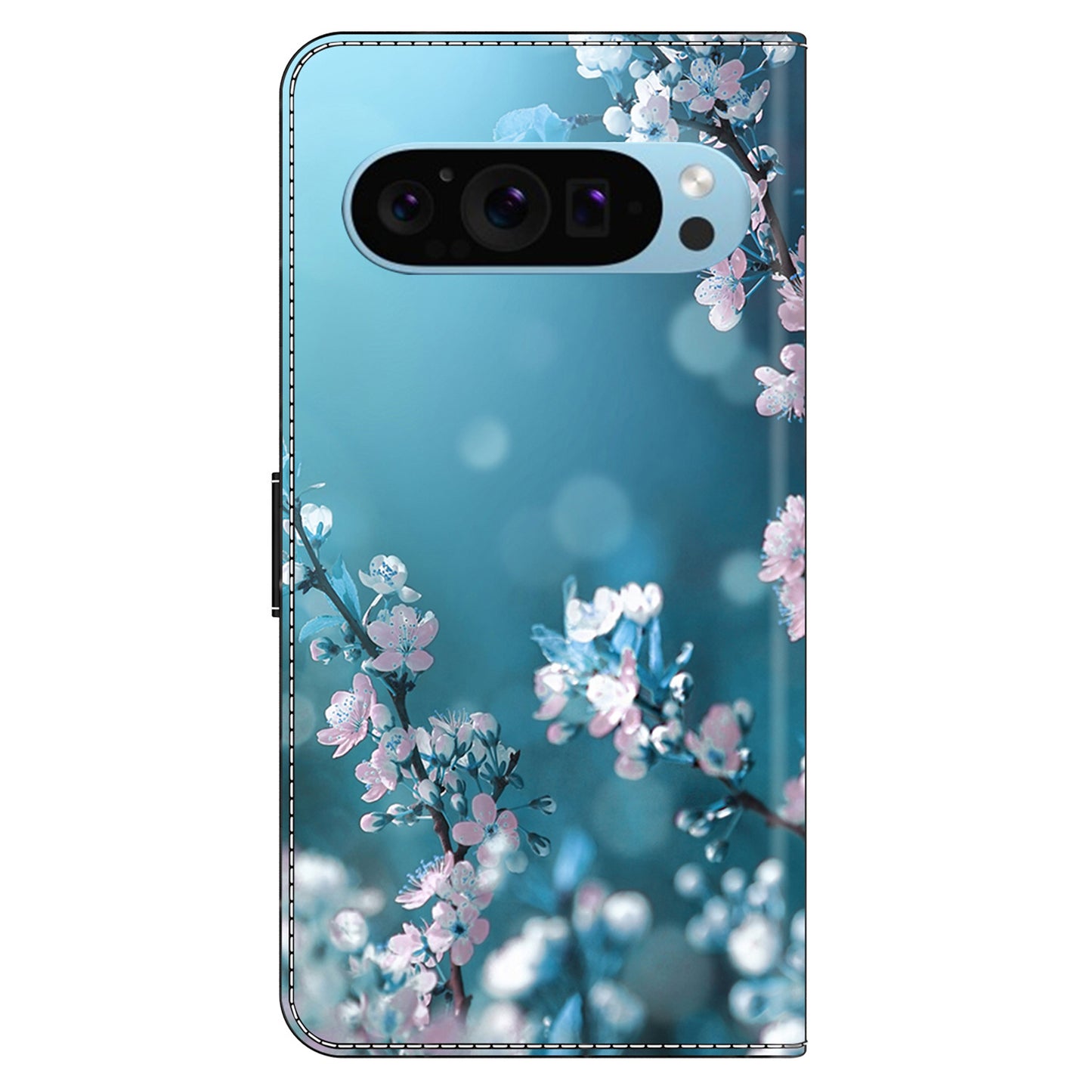 For Google Pixel 9 Pro Case Stand 3D Pattern PU Leather Flip Wallet Phone Cover - Plum Blossoms
