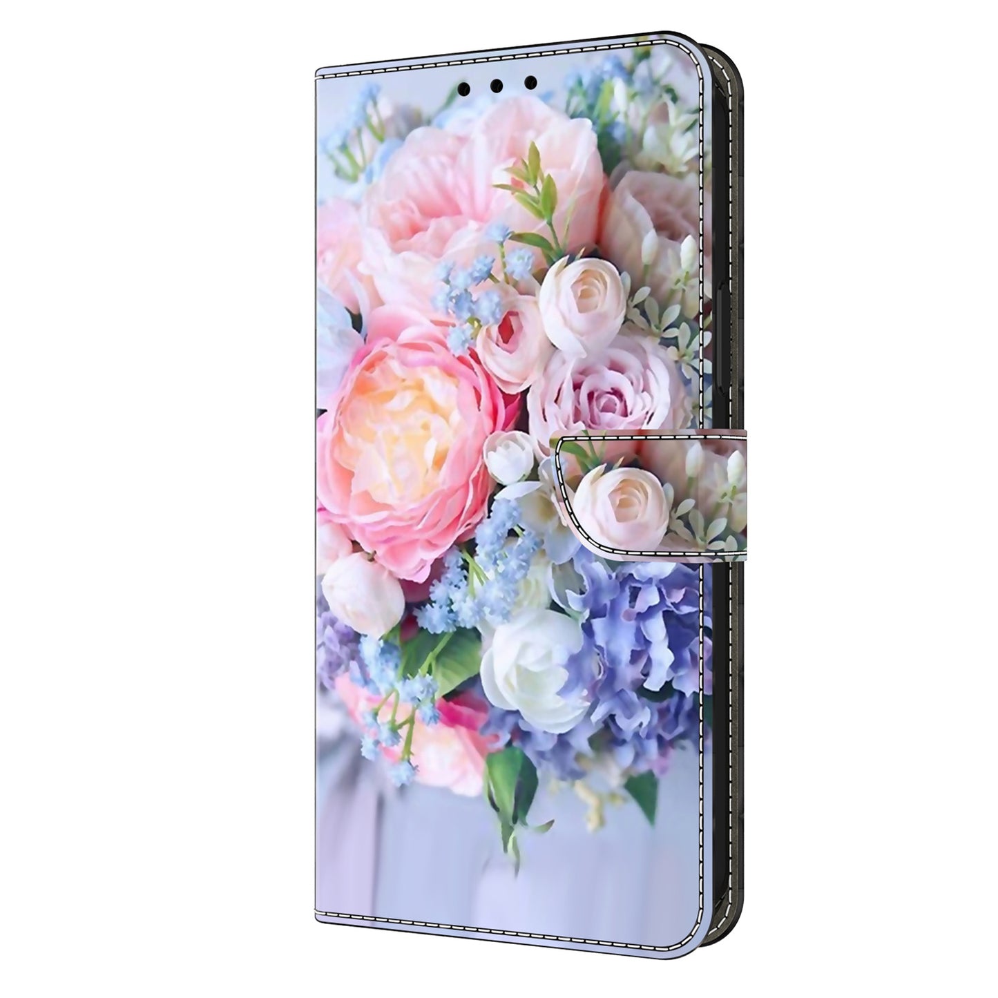 For Google Pixel 9 Pro Case PU Leather 3D Pattern Flip Bookstyle Wallet Phone Cover - Colorful Flower
