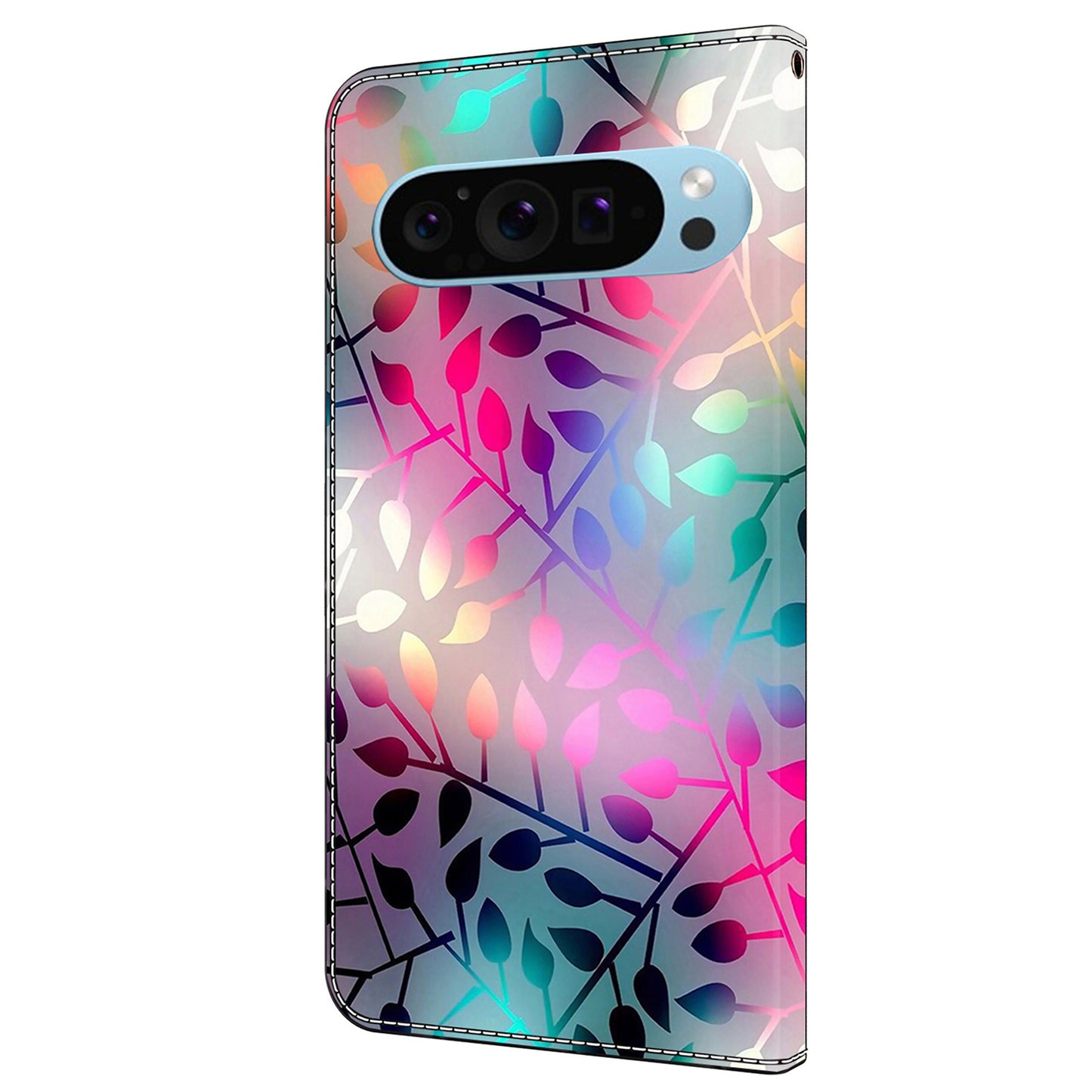 For Google Pixel 9 Case PU Leather 3D Pattern Wallet Phone Cover with Magnetic Clasp - Maple Leaf