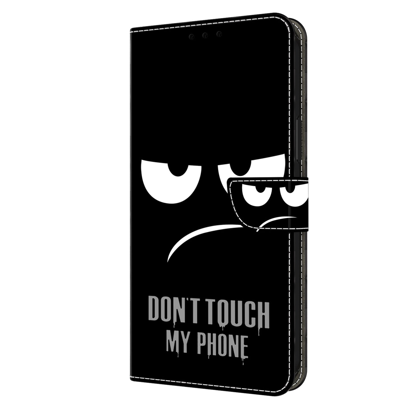 For Google Pixel 9 Case PU Leather 3D Pattern Wallet Phone Cover with Magnetic Clasp - Don't Touch My Phone