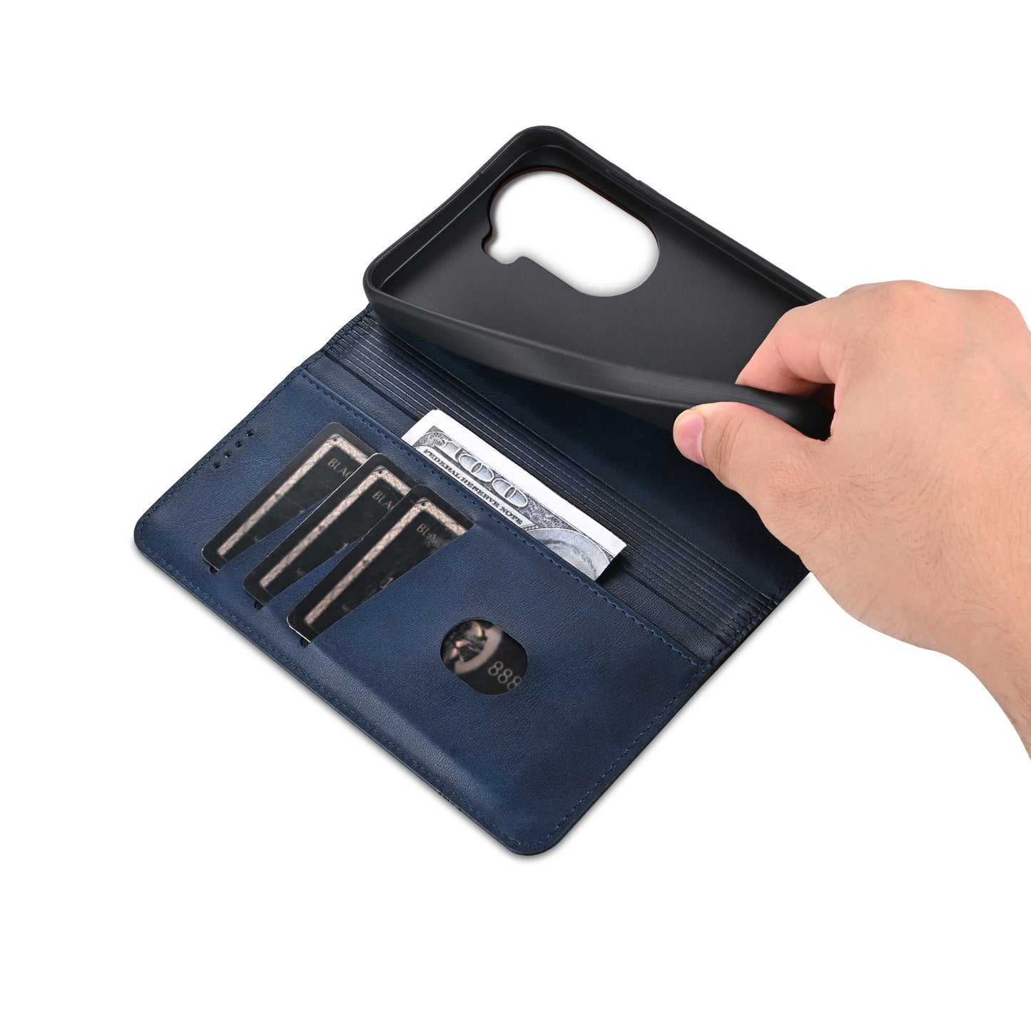 AZNS For Oppo Reno11 5G (Global) Case PU Leather Flip Stand Wallet Phone Cover - Blue