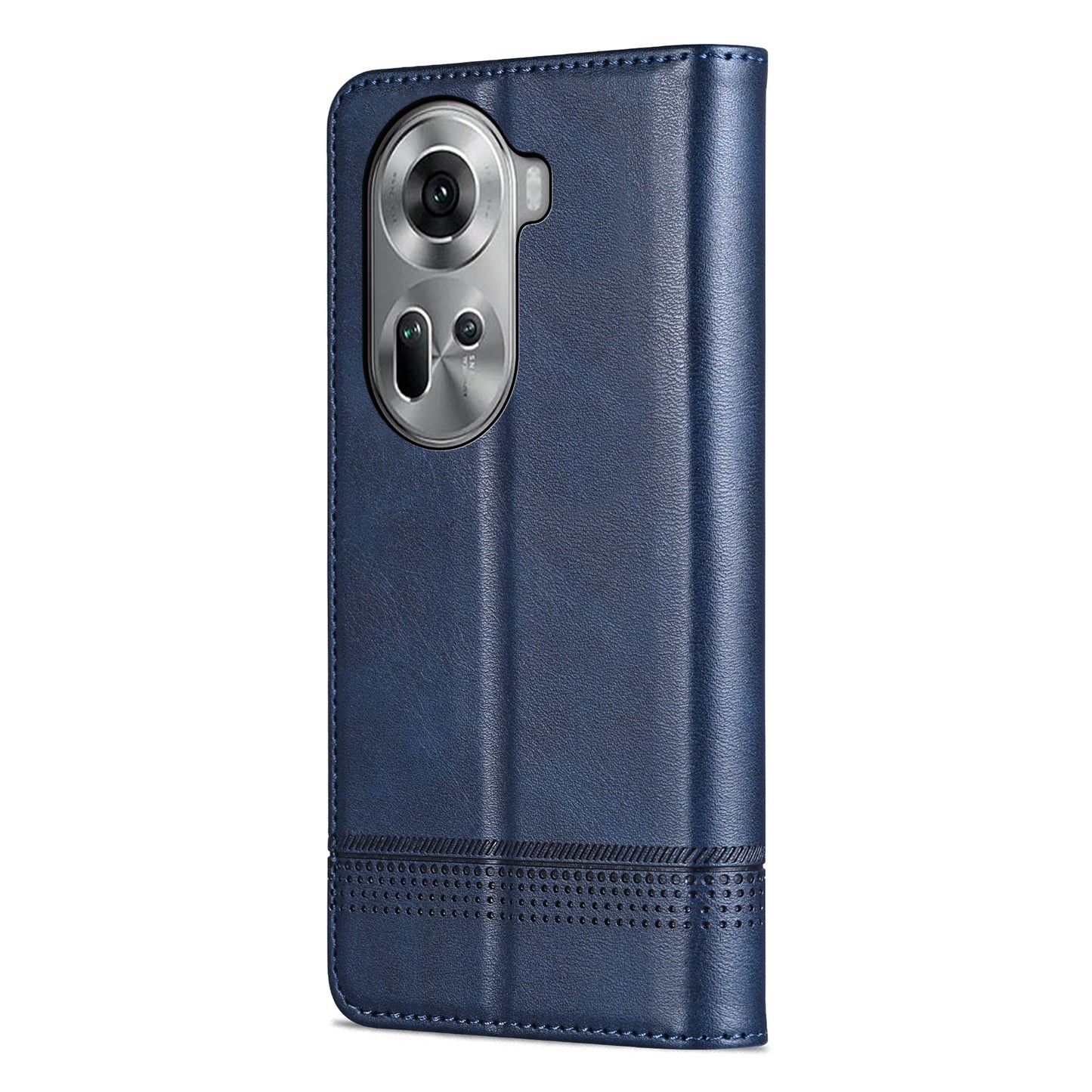 AZNS For Oppo Reno11 5G (Global) Case PU Leather Flip Stand Wallet Phone Cover - Blue