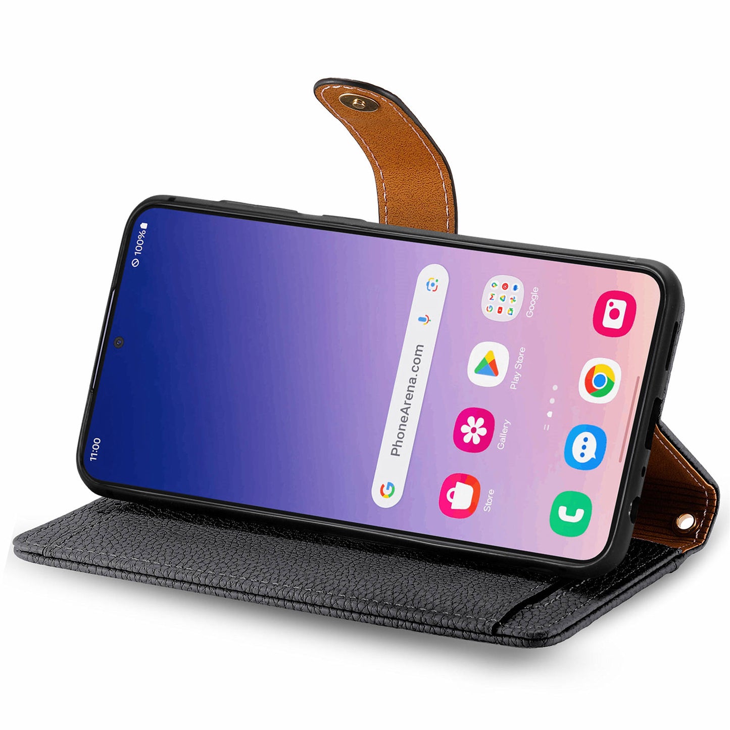 For Samsung Galaxy S24+ Leather Case RFID Blocking Zipper Wallet Phone Cover - Black