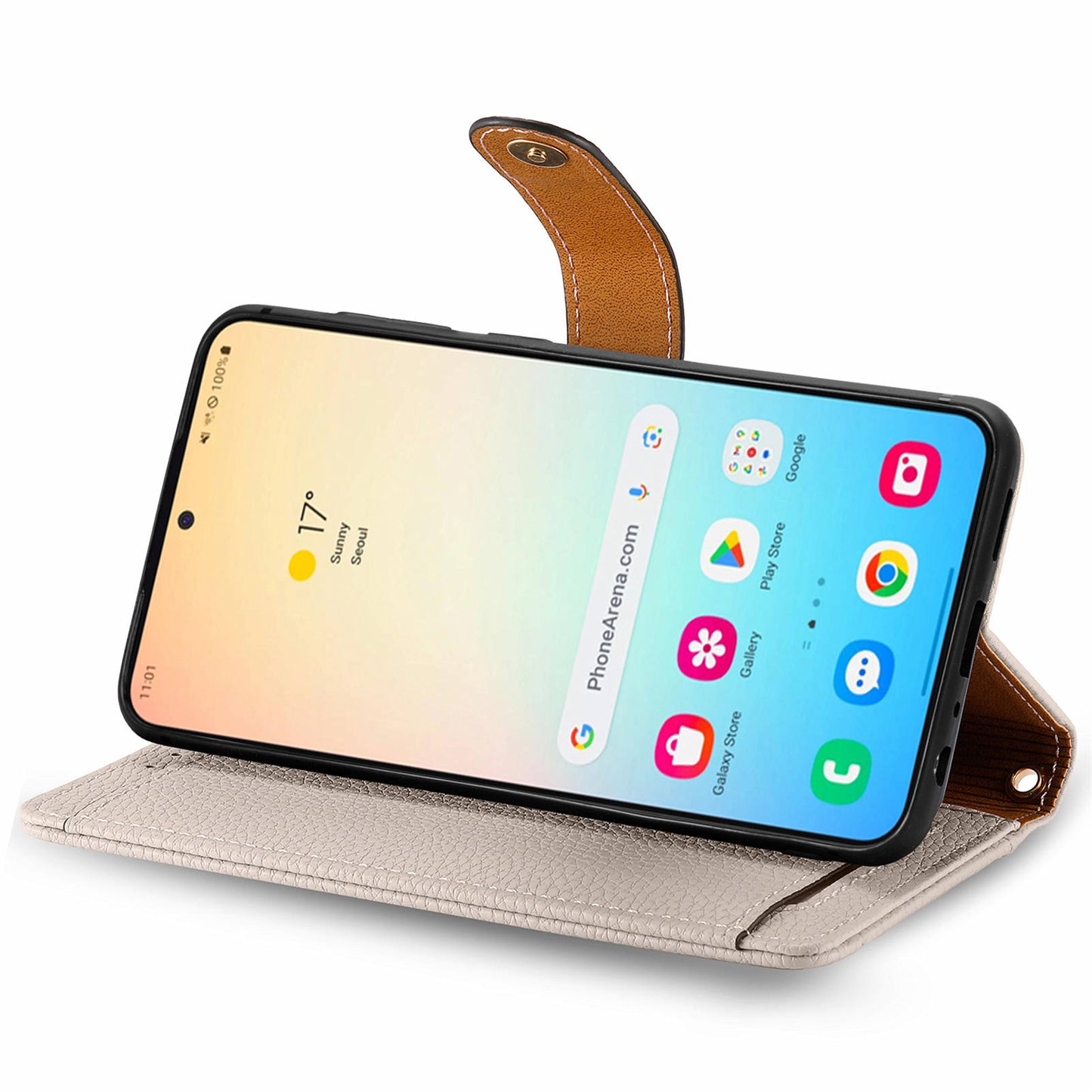 For Samsung Galaxy S24 Wallet Case RFID Blocking Leather Phone Cover - Grey