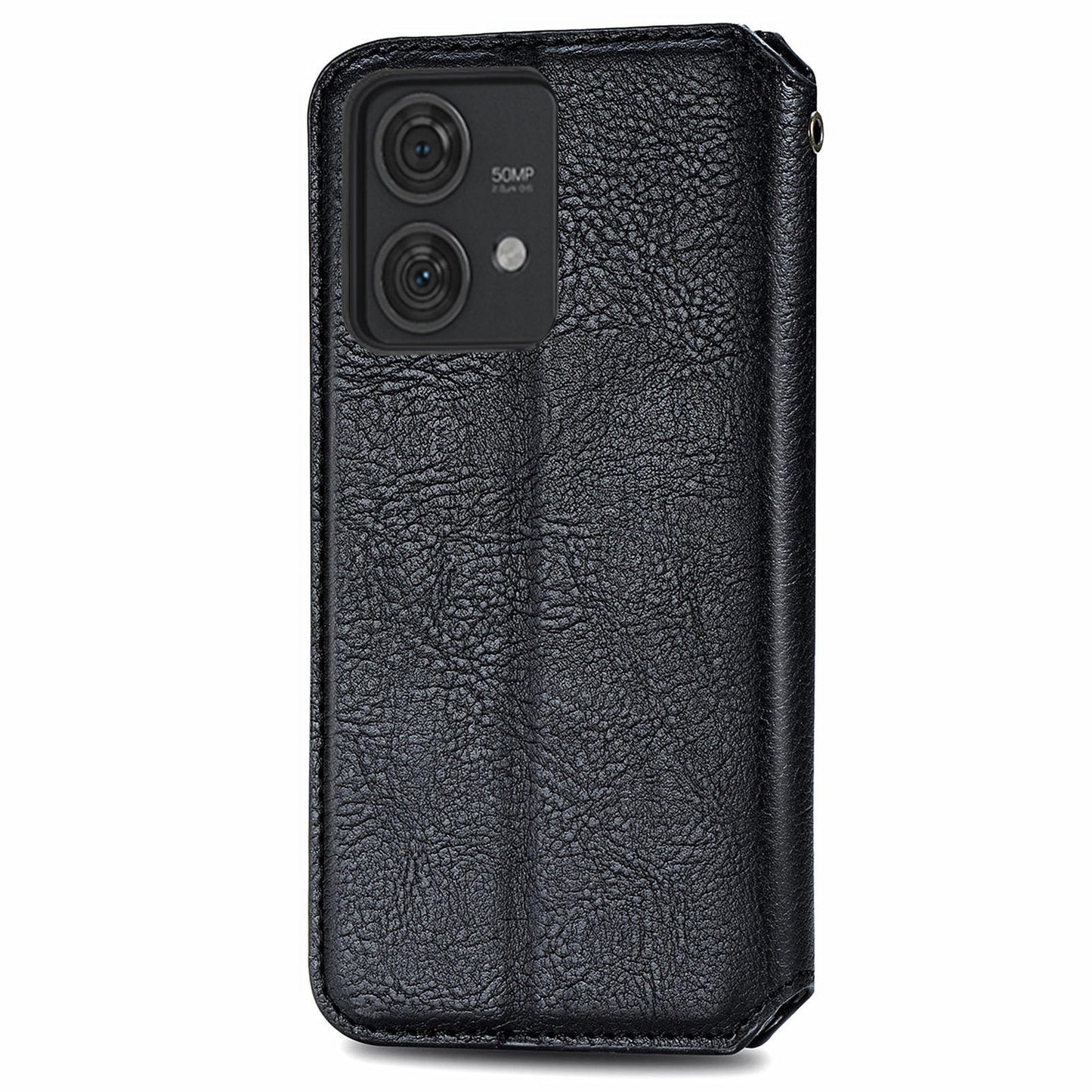 For Motorola Edge 40 Neo 5G Wallet Case Rhombus Leather Flip Cover Wholesale Cell Phone Accessories - Black