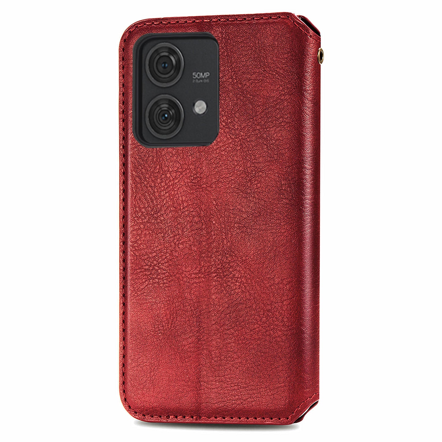 For Motorola Edge 40 Neo 5G Wallet Case Rhombus Leather Flip Cover Wholesale Cell Phone Accessories - Red