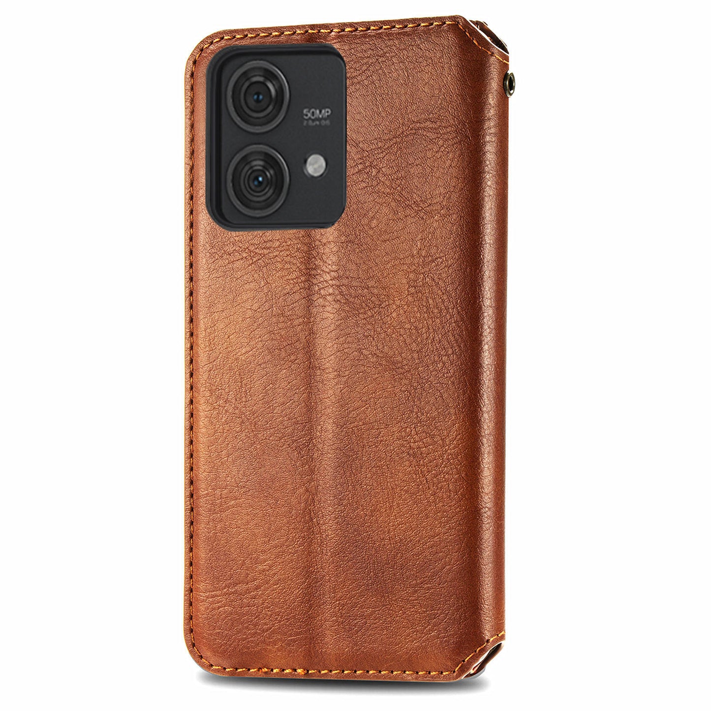 For Motorola Edge 40 Neo 5G Wallet Case Rhombus Leather Flip Cover Wholesale Cell Phone Accessories - Brown