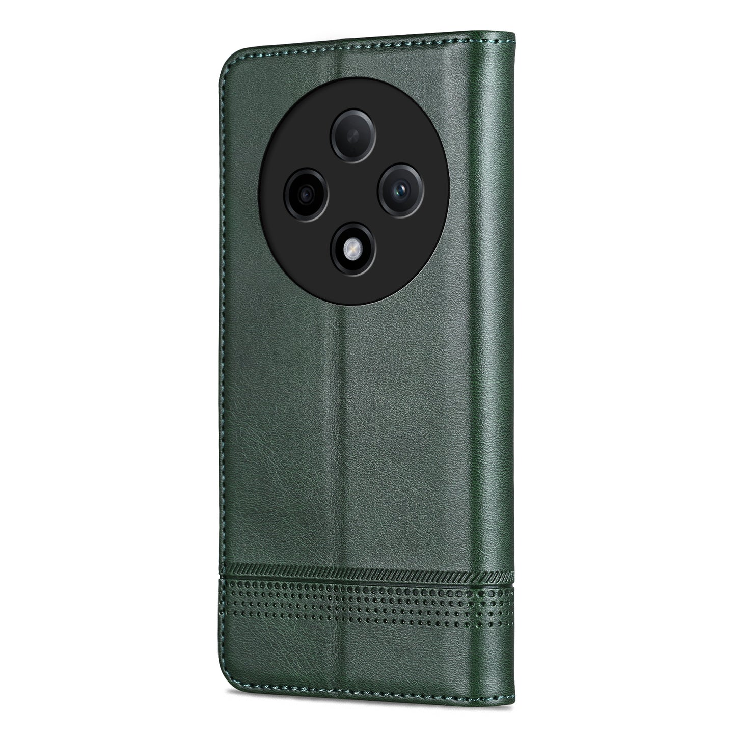 AZNS For Oppo A3 Pro 5G Case PU Leather Flip Stand Wallet Phone Cover - Green
