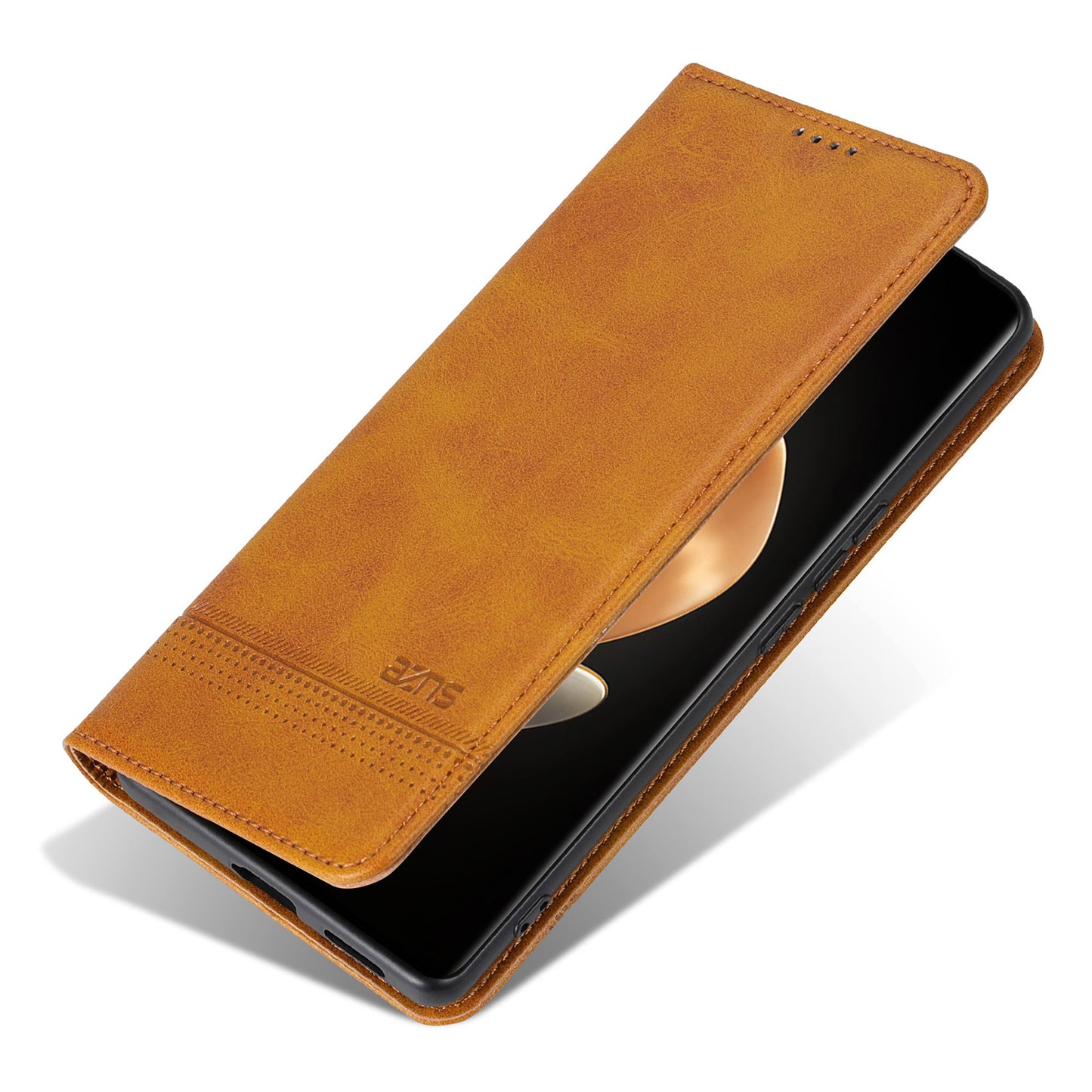 AZNS For Oppo A3 Pro 5G Case PU Leather Flip Stand Wallet Phone Cover - Brown
