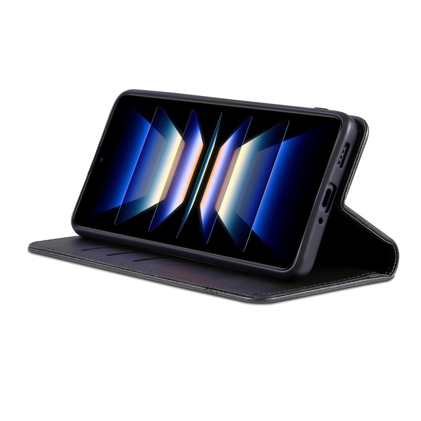 AZNS For Oppo Reno11 F 5G Case PU Leather Flip Stand Wallet Phone Cover - Black