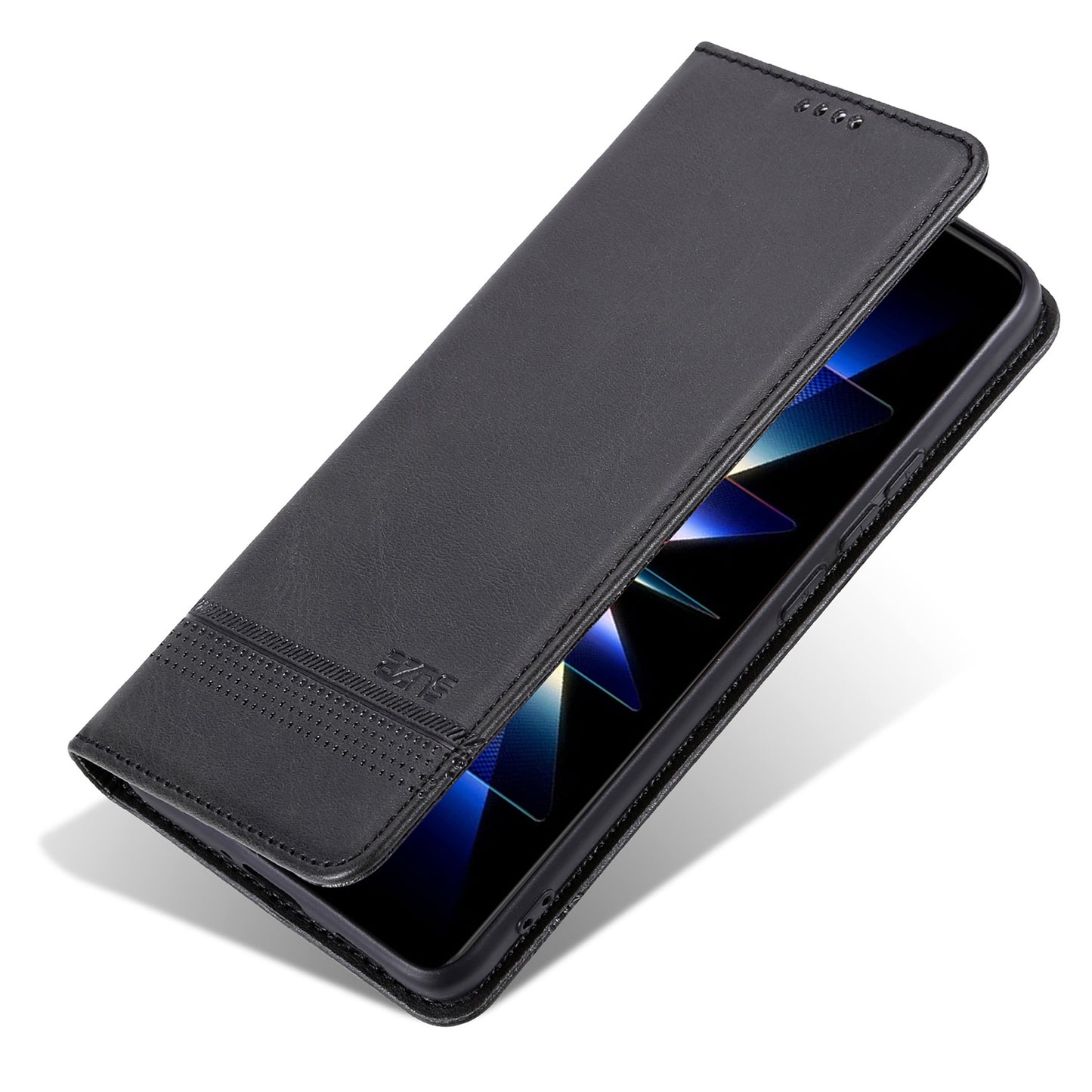 AZNS For Oppo Reno11 F 5G Case PU Leather Flip Stand Wallet Phone Cover - Black