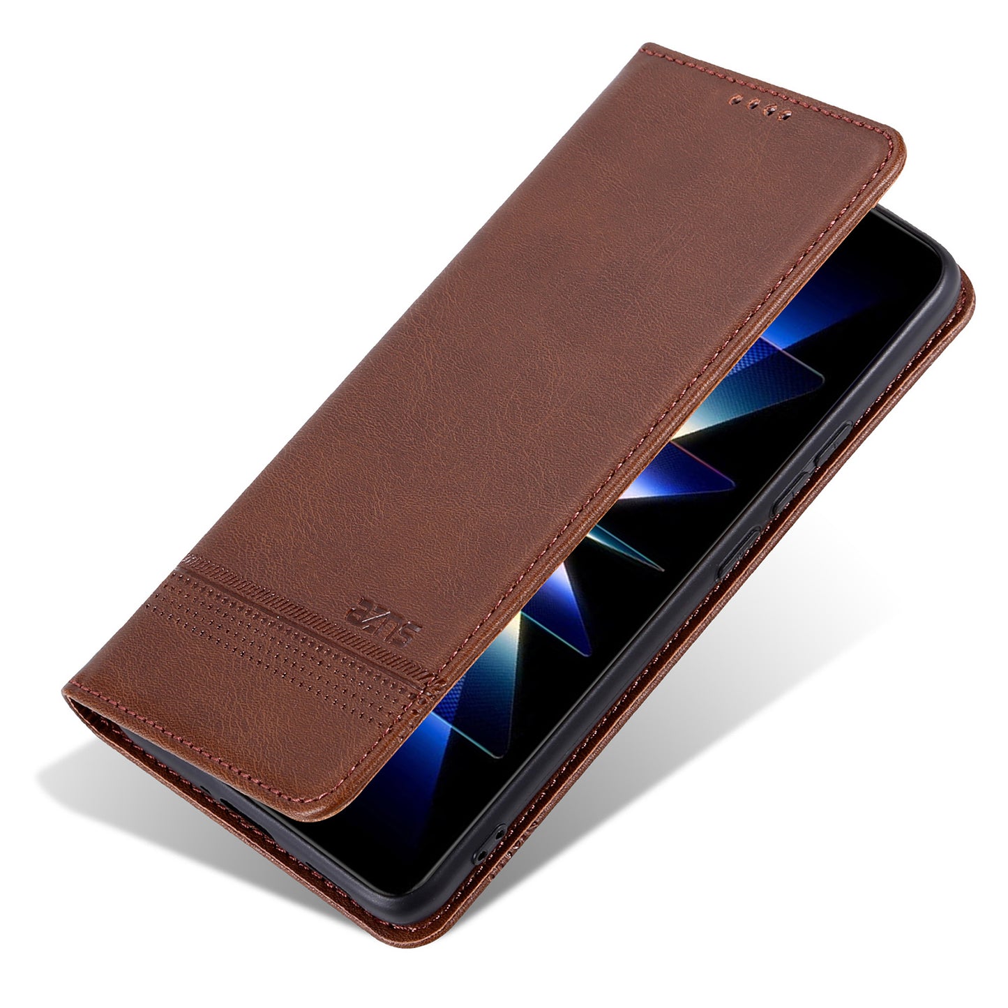 AZNS For Oppo Reno11 F 5G Case PU Leather Flip Stand Wallet Phone Cover - Coffee