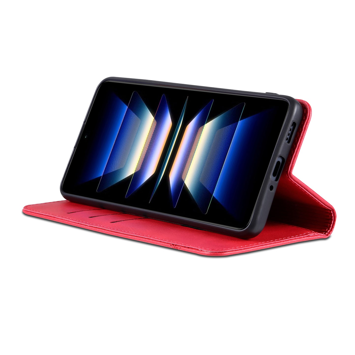 AZNS For Oppo Reno11 F 5G Case PU Leather Flip Stand Wallet Phone Cover - Red