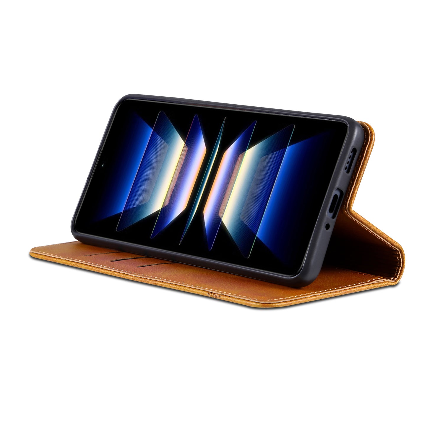 AZNS For Oppo Reno11 F 5G Case PU Leather Flip Stand Wallet Phone Cover - Brown