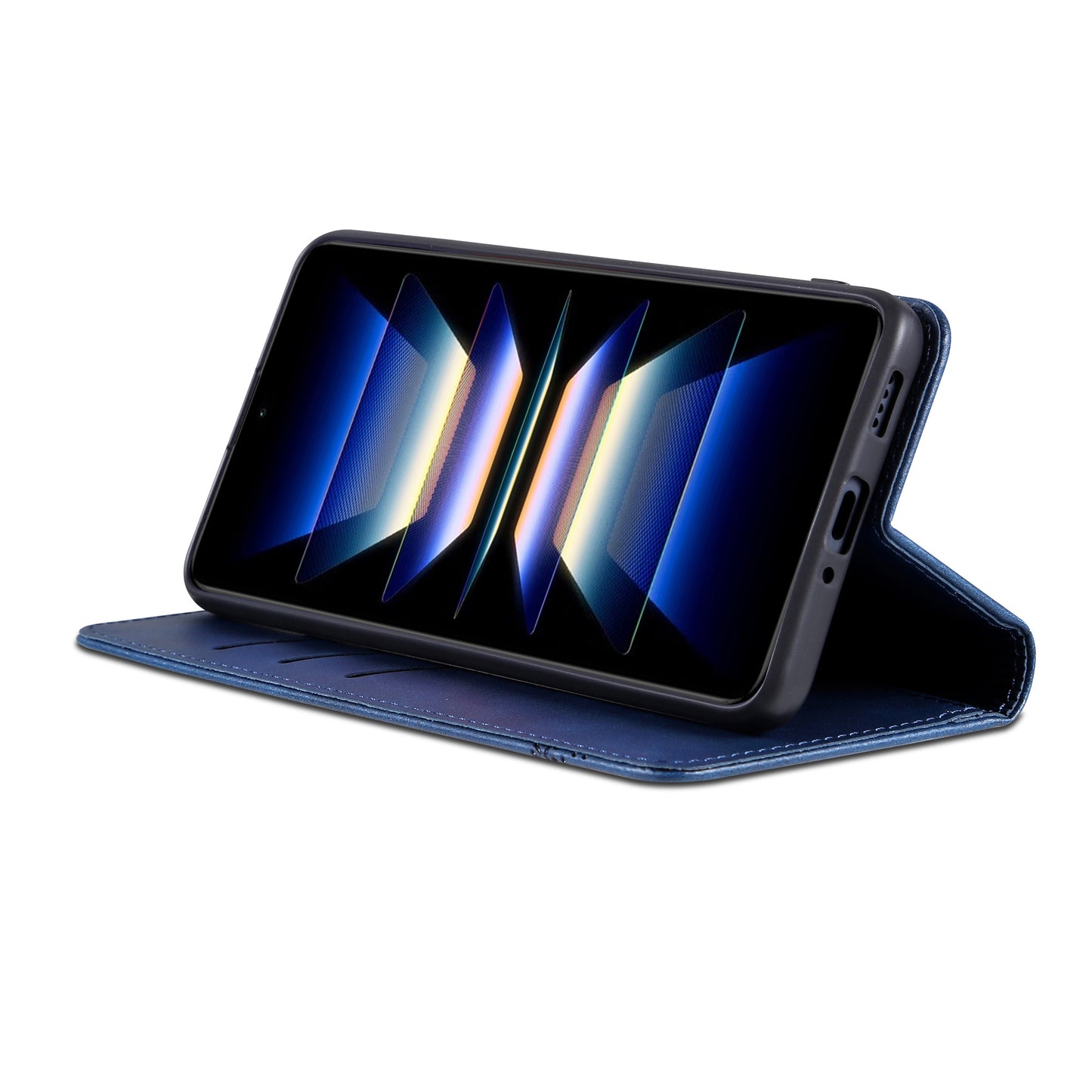 AZNS For Oppo Reno11 F 5G Case PU Leather Flip Stand Wallet Phone Cover - Blue