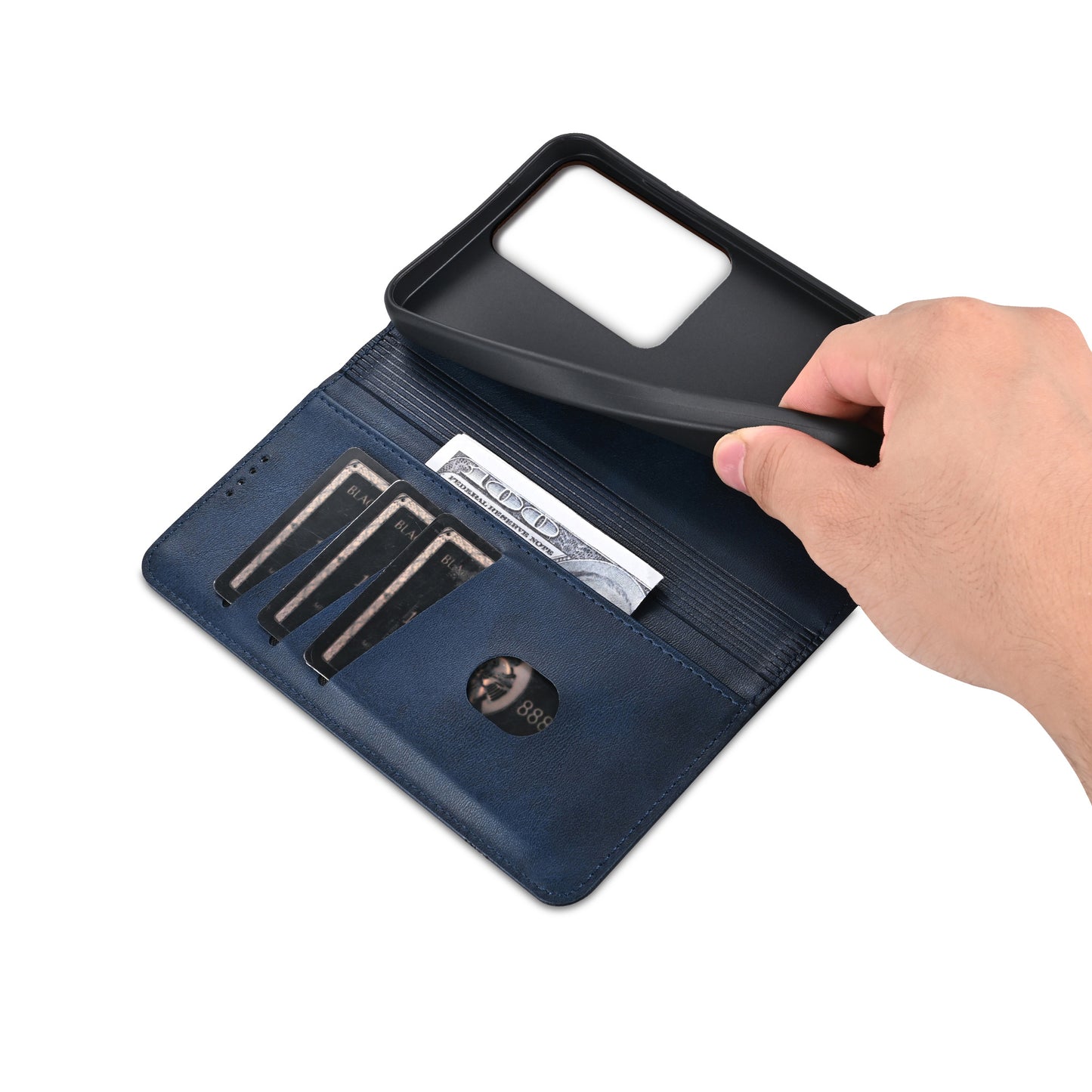 AZNS For Oppo Reno11 F 5G Case PU Leather Flip Stand Wallet Phone Cover - Blue