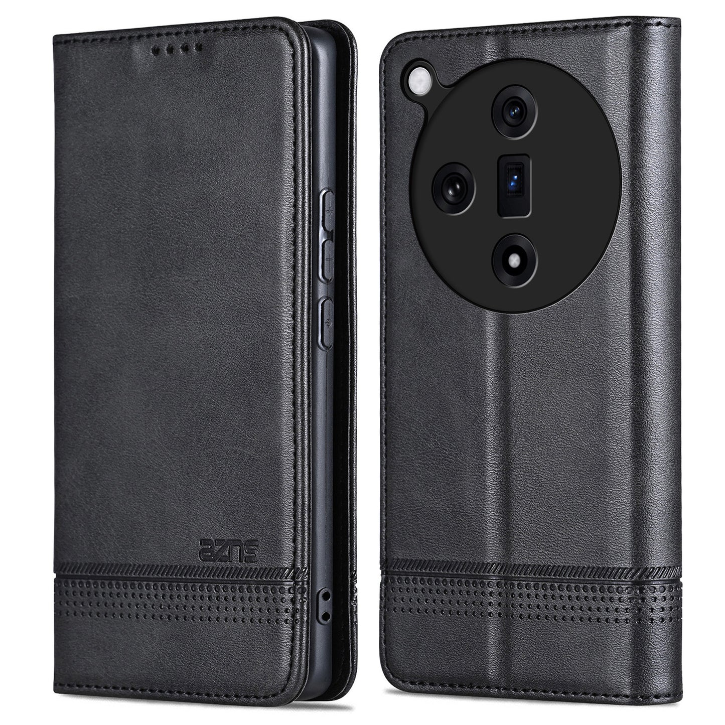 AZNS For Oppo Find X7 5G Leather Wallet Cover Mobile Phone Case Wholesale - Black
