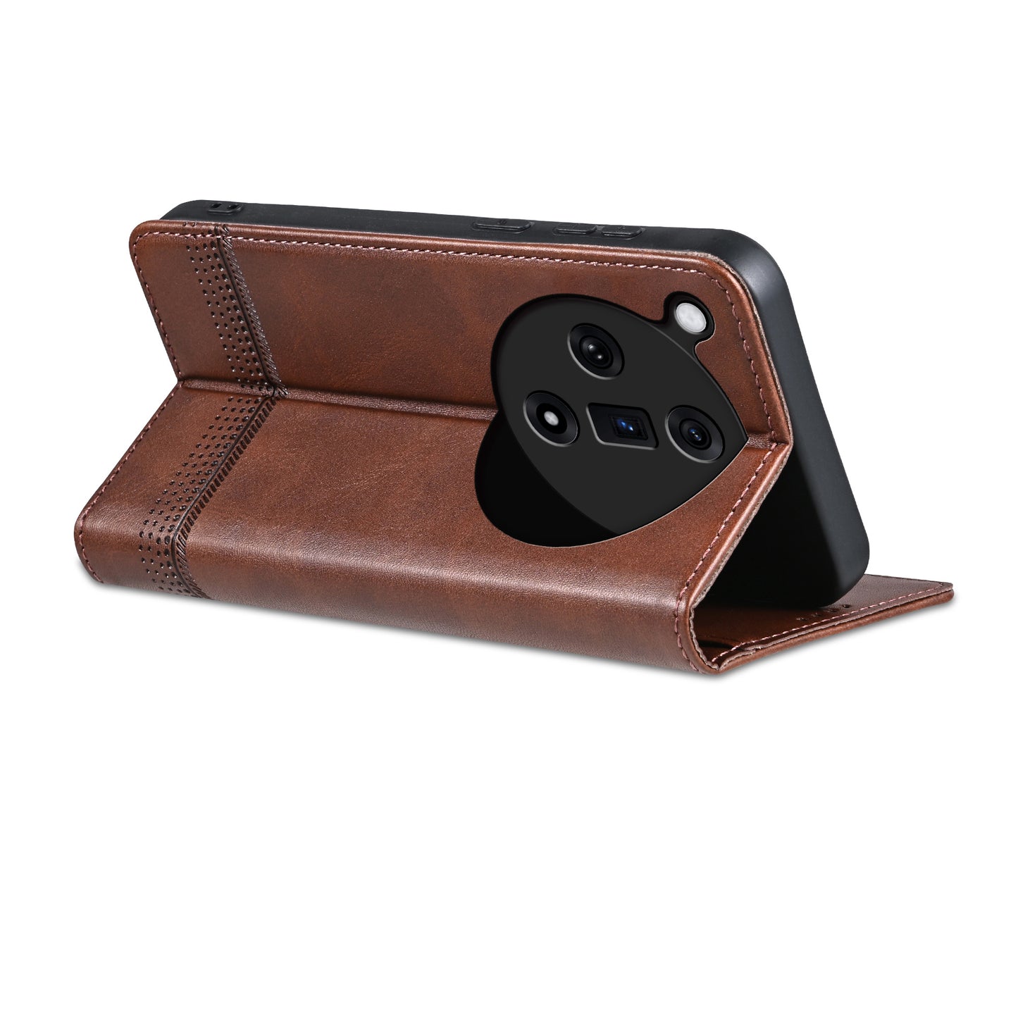 AZNS For Oppo Find X7 5G Leather Wallet Cover Mobile Phone Case Wholesale - Coffee