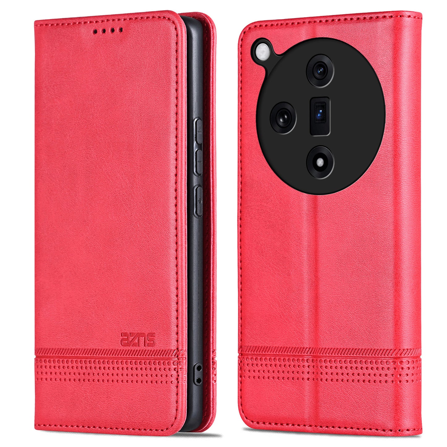 AZNS For Oppo Find X7 5G Leather Wallet Cover Mobile Phone Case Wholesale - Red