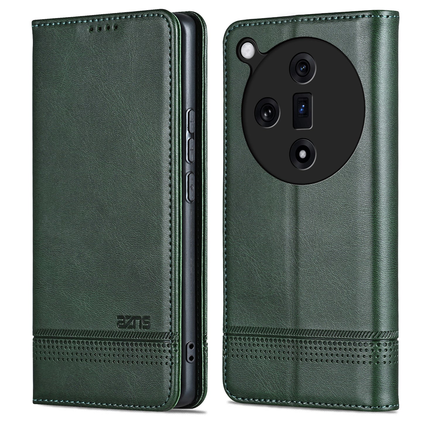 AZNS For Oppo Find X7 5G Leather Wallet Cover Mobile Phone Case Wholesale - Green