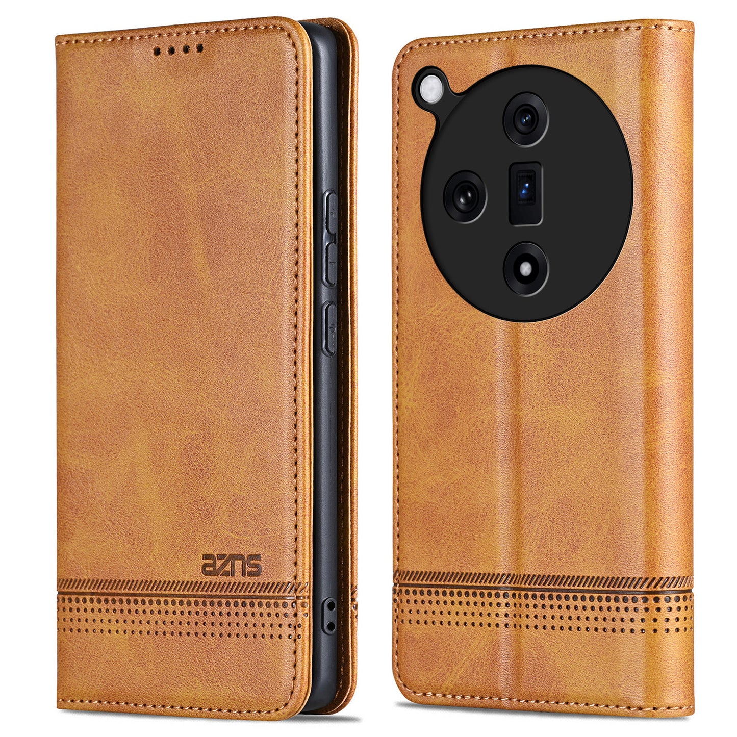 AZNS For Oppo Find X7 5G Leather Wallet Cover Mobile Phone Case Wholesale - Brown