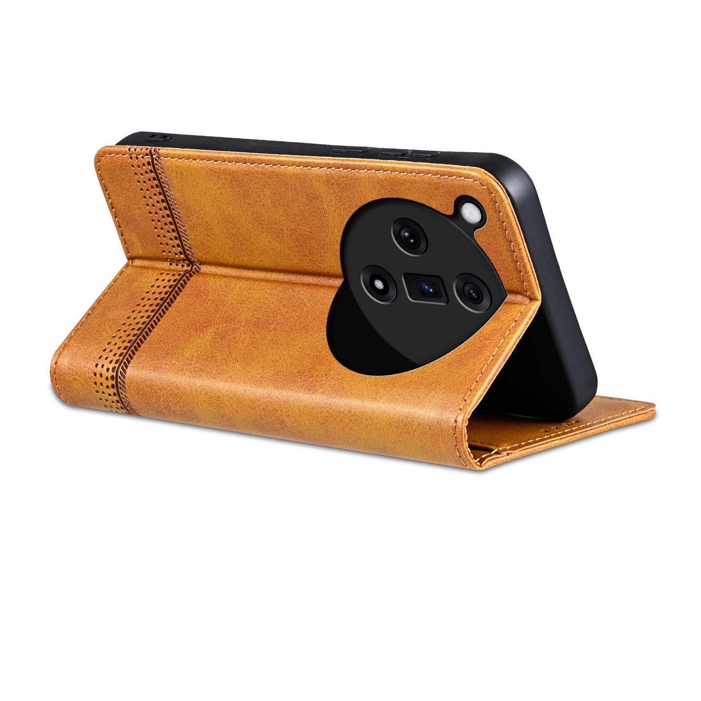 AZNS For Oppo Find X7 5G Leather Wallet Cover Mobile Phone Case Wholesale - Brown