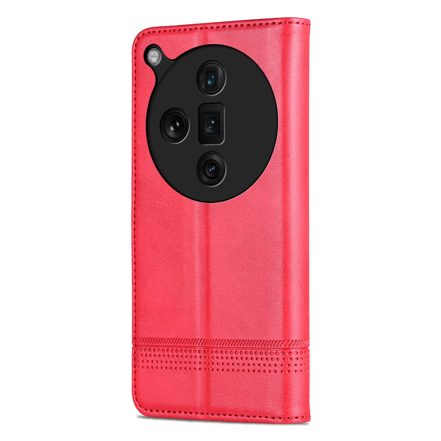 AZNS For Oppo Find X7 Ultra Wallet Case PU Leather Phone Cover Magnetic Closing - Red