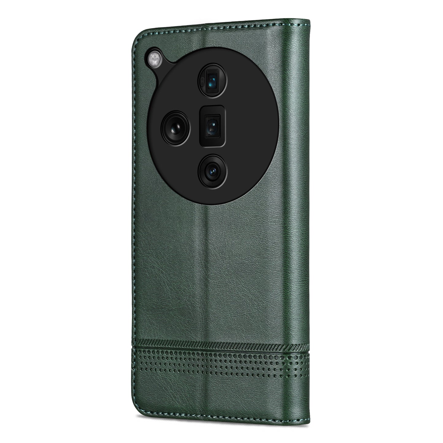 AZNS For Oppo Find X7 Ultra Wallet Case PU Leather Phone Cover Magnetic Closing - Green