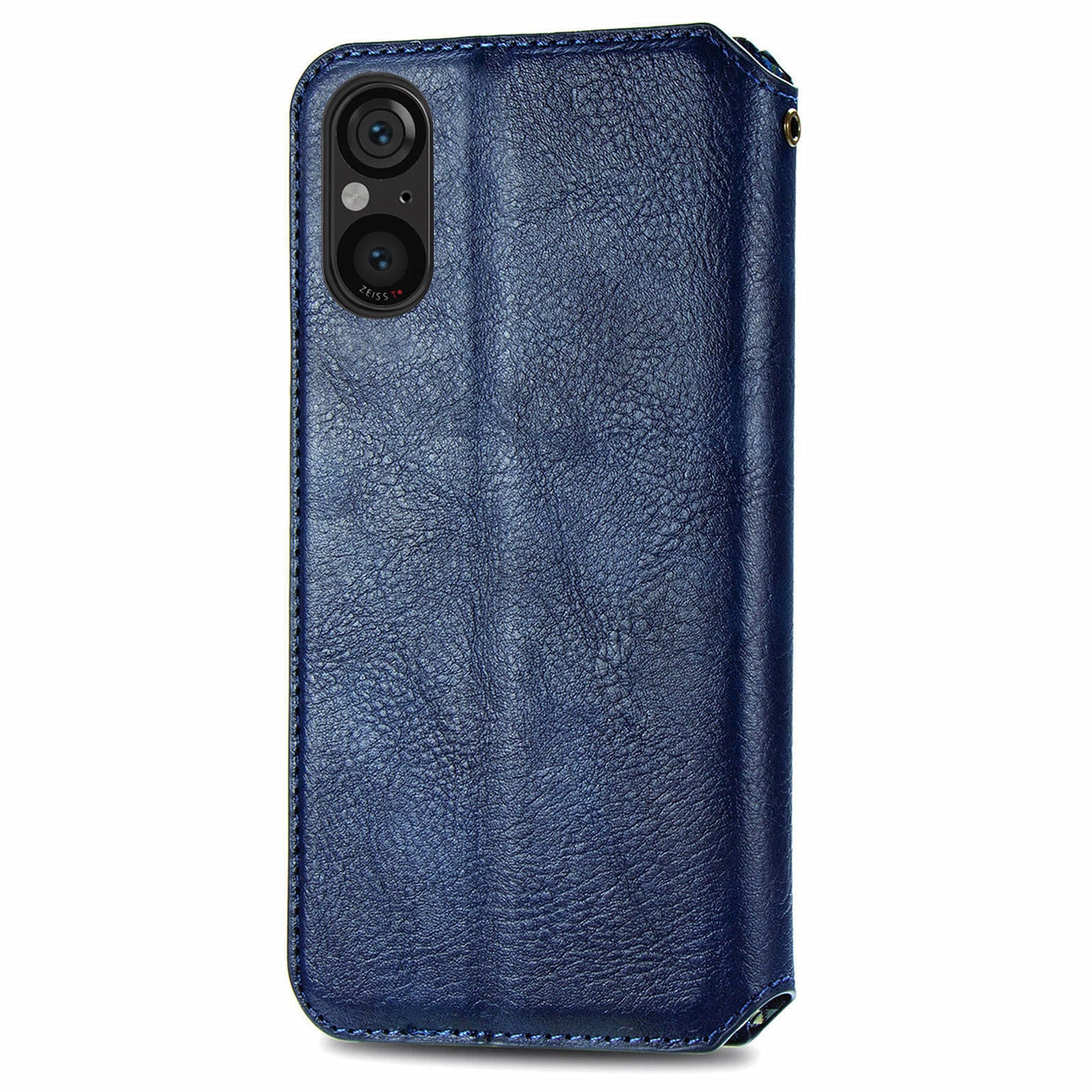 For Sony Xperia 5 V Case Wallet Card Slots Rhombus Leather Phone Cover - Blue