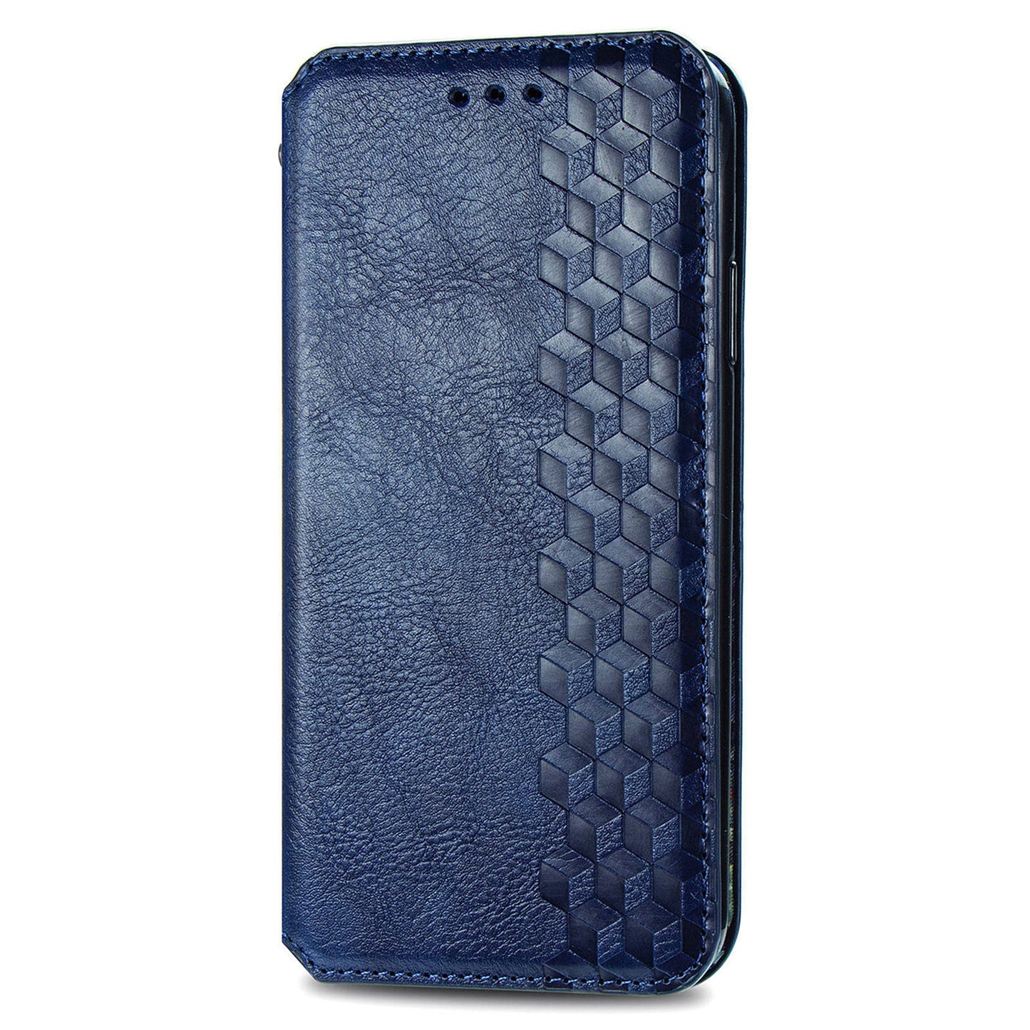 For Realme 12 Case Wallet Rhombus PU Leather Stand Flip Phone Cover - Blue