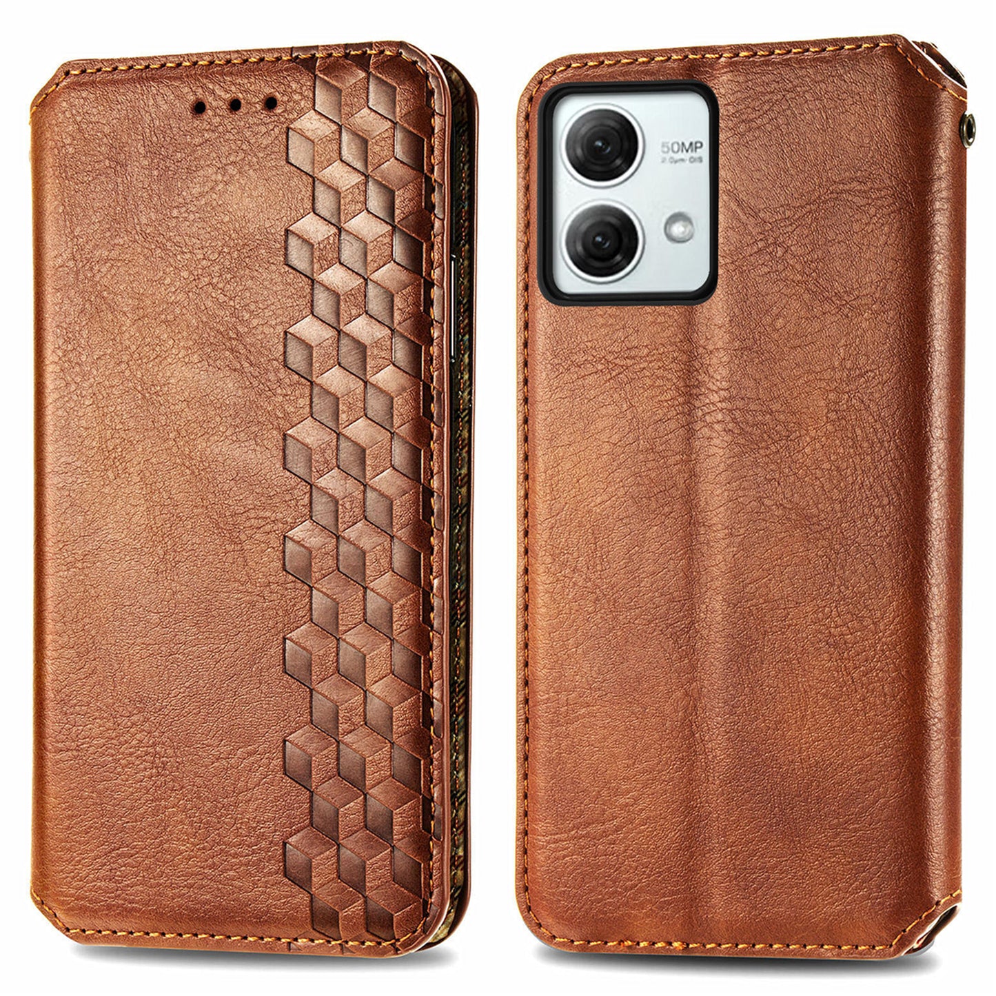 For Motorola Moto G84 5G Case Leather Wallet Cover Mobile Accessories Wholesale Suppliers - Brown